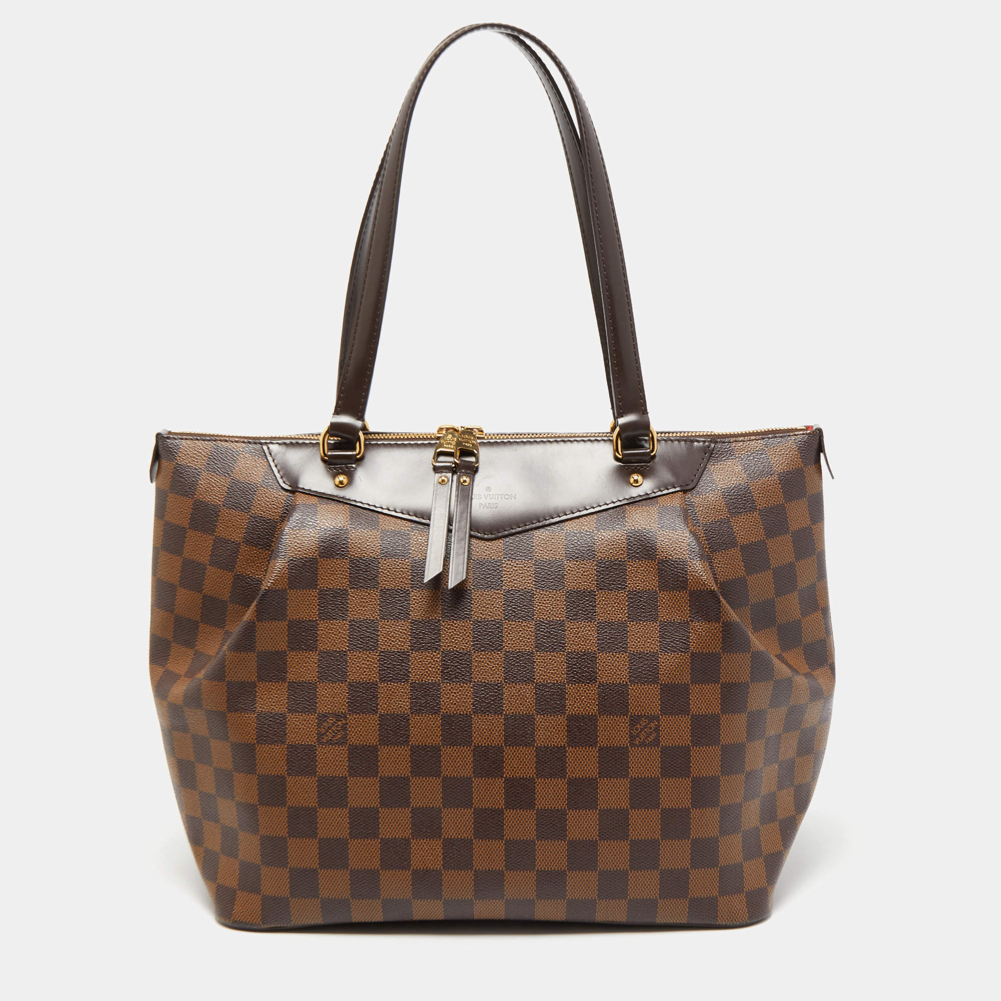 Pre Owned Louis Vuitton Damier Ebene Canvas and Leather Westminister GM Bag