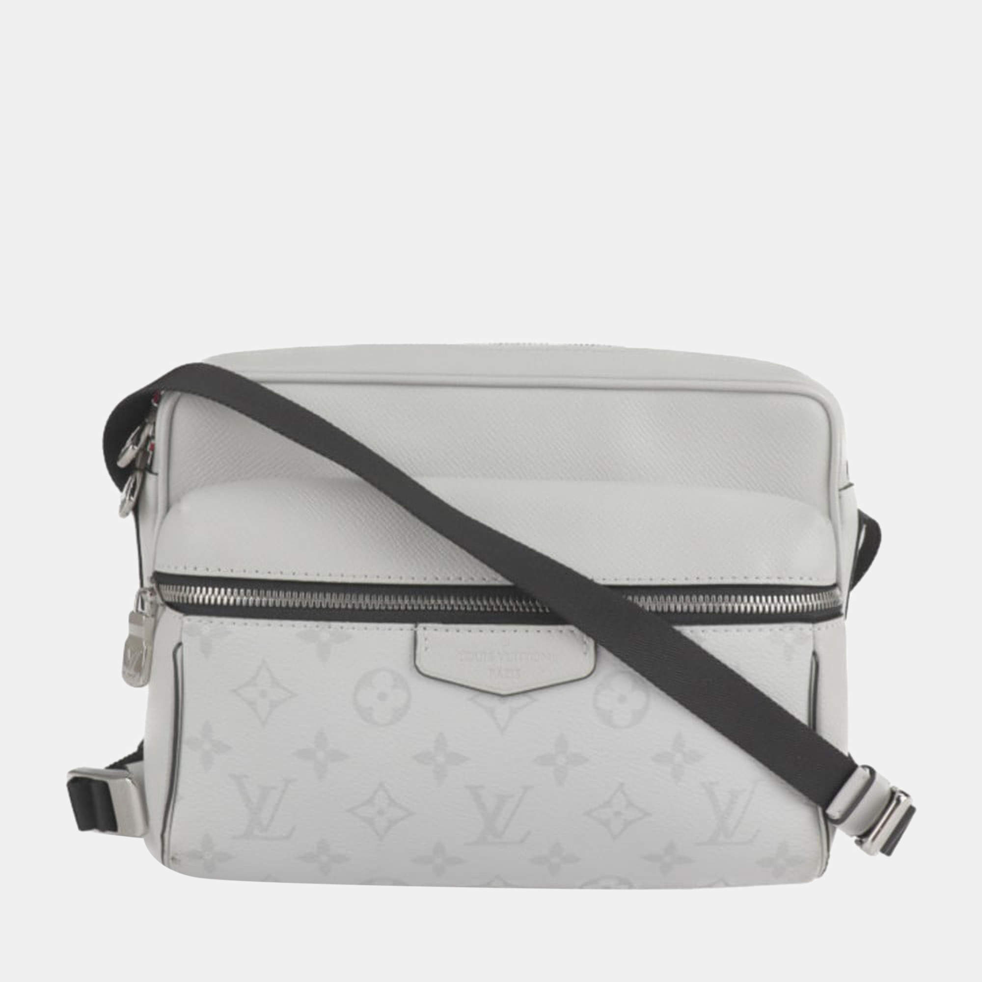 White Louis Vuitton Taigarama Outdoor Flap Messenger Crossbody Bag