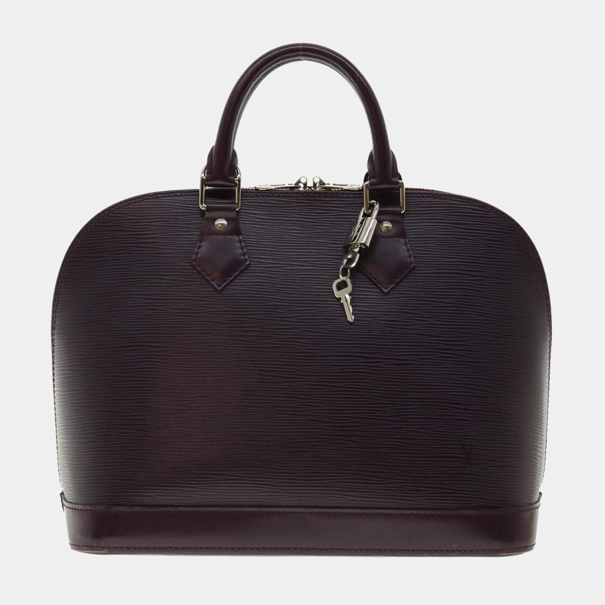 LOUIS VUITTON LV Alma Hand Bag Epi Leather Brown