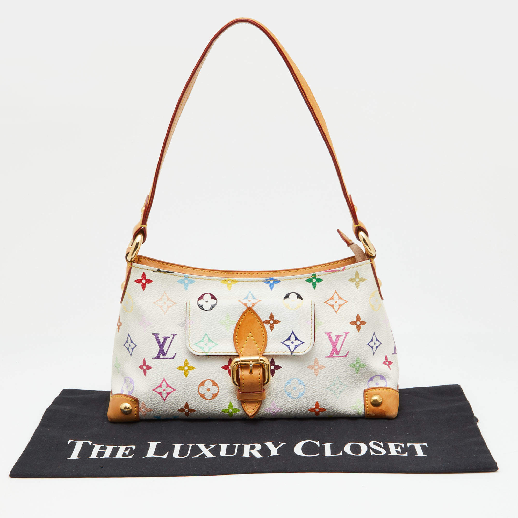 LOUIS VUITTON Monogram Multicolor Eliza Black 88616