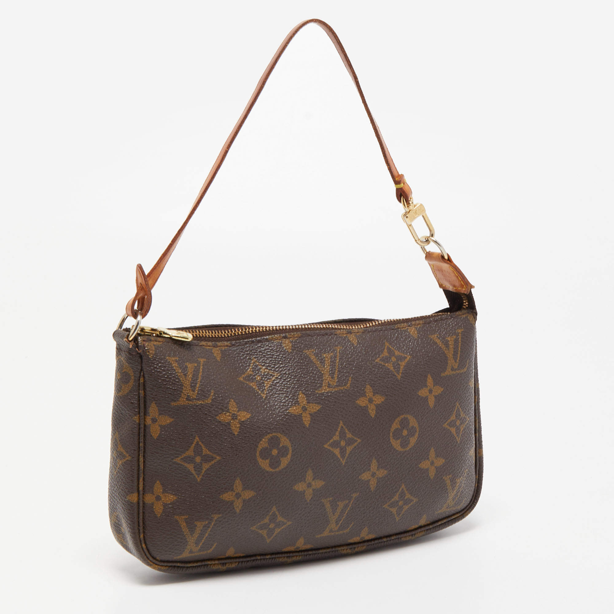 Louis Vuitton Brown Canvas Monogram Pochette Accessoires Long Strap bag  Louis Vuitton | The Luxury Closet