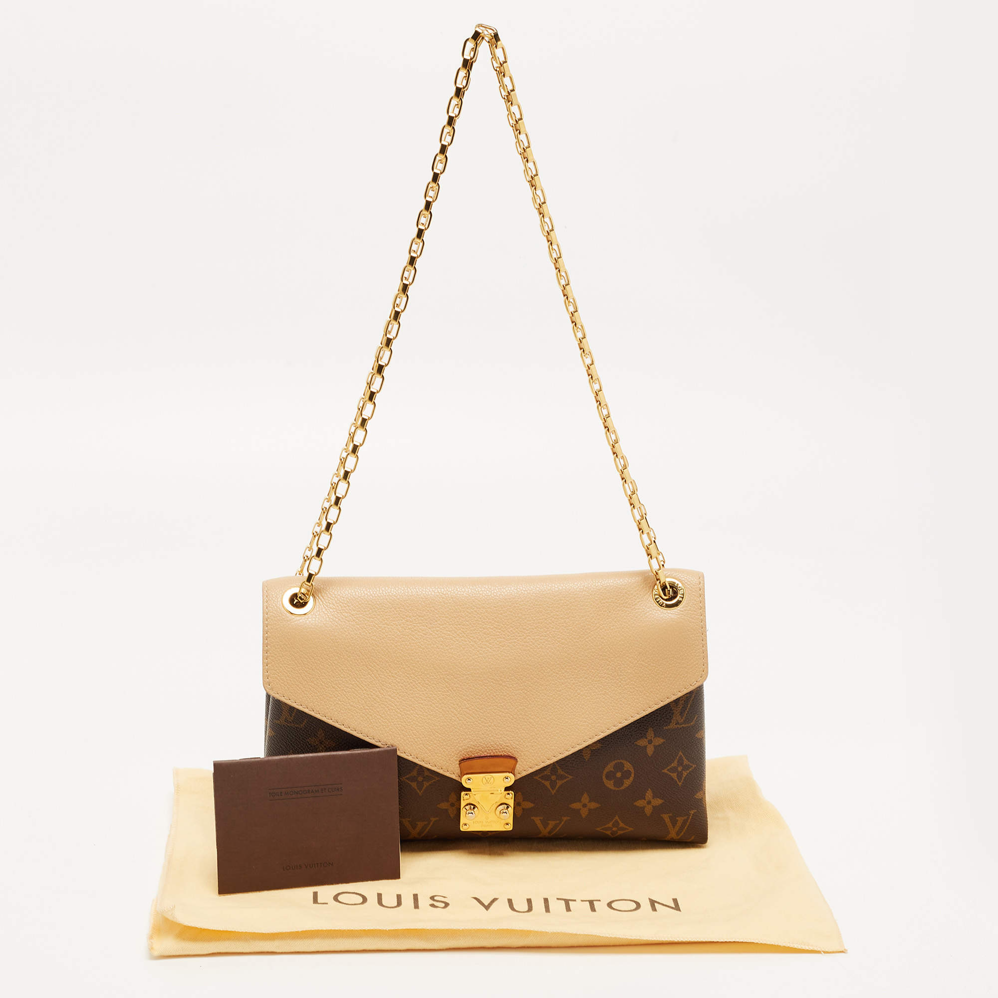 Louis Vuitton M50069 Monogram Canvas/ Dune Pallas Chain Clutch/ Shoulder/  Crossbody Bag (CA0185)