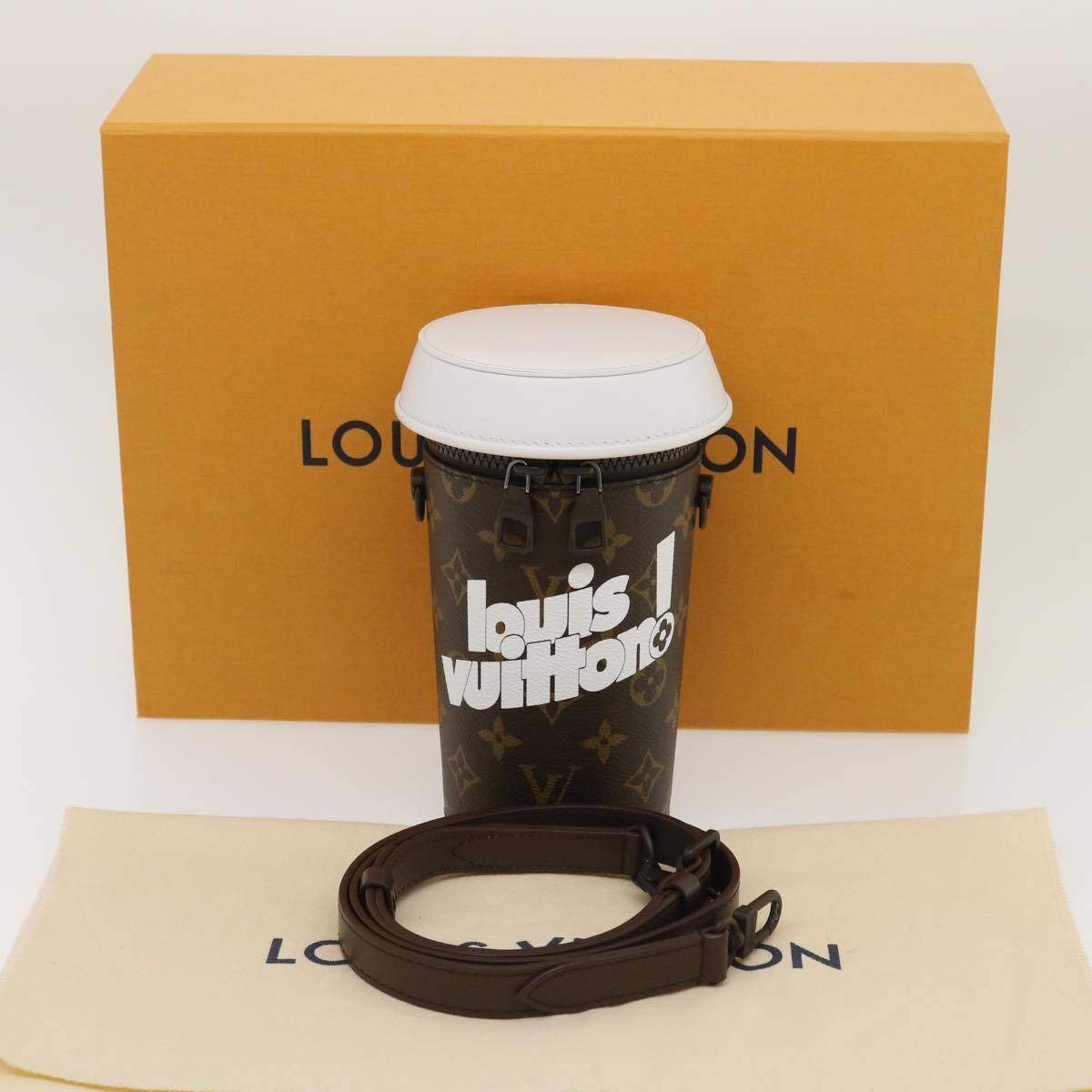 LOUIS VUITTON Everyday Coffee Cup Monogram Canvas Pouch Brown