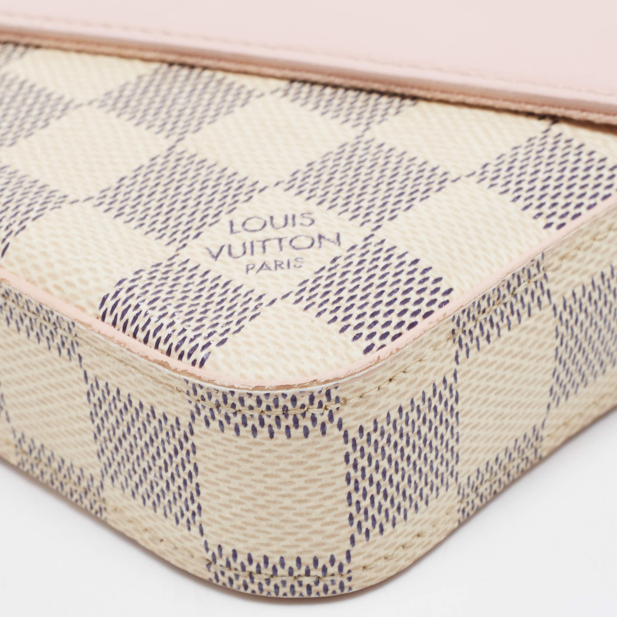 Louis Vuitton Neutrals, Pattern Print Damier Azur Pochette Felicie