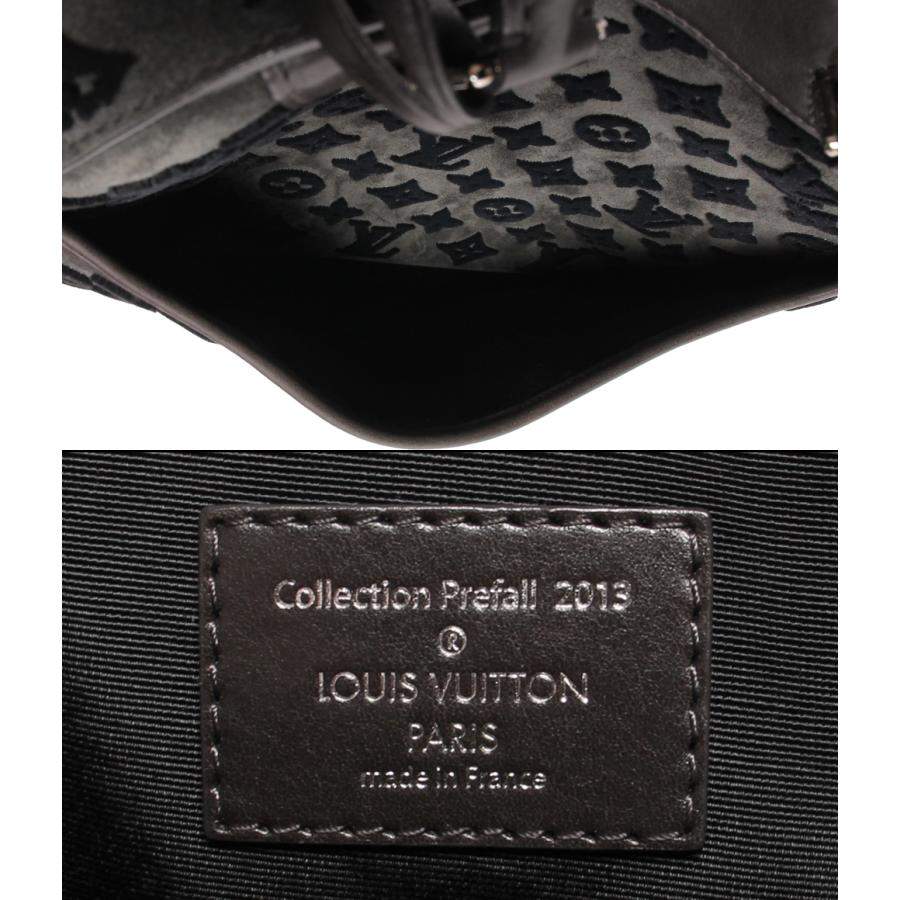 Louis Vuitton Black Leather Suede Tuffetage Deauville Cube Satchel