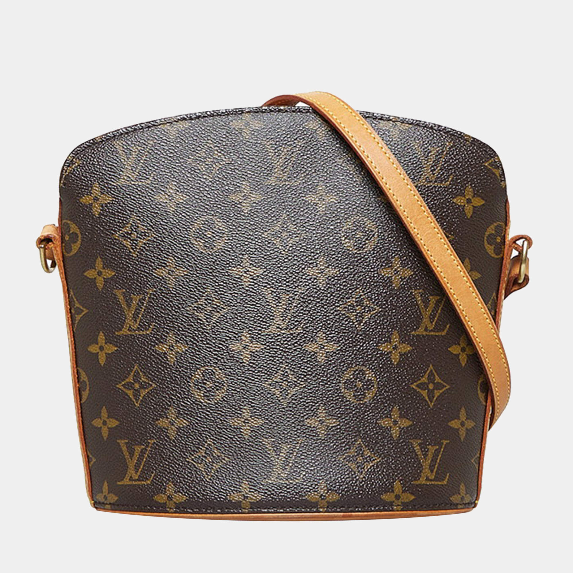 Pre Owned Louis Vuitton Brown Monogram Canvas Drouot Shoulder Bag