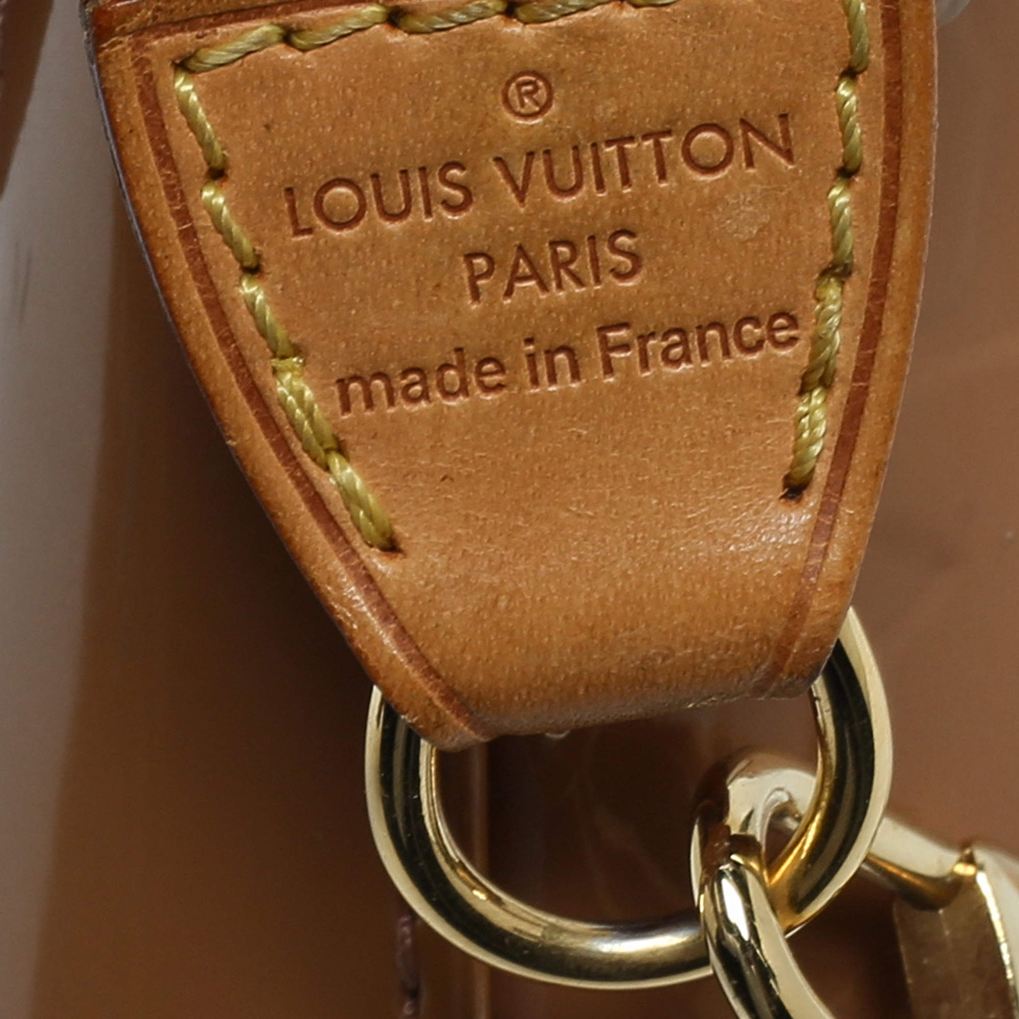 Louis+Vuitton+Pochette+Accessoires+Pouch+Beige+Vernis+Leather for