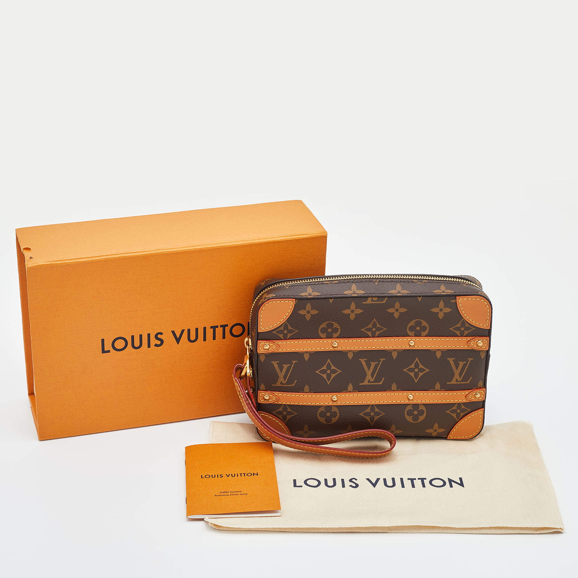 Louis Vuitton Black Monogram Tuffetage Soft Trunk Pouch