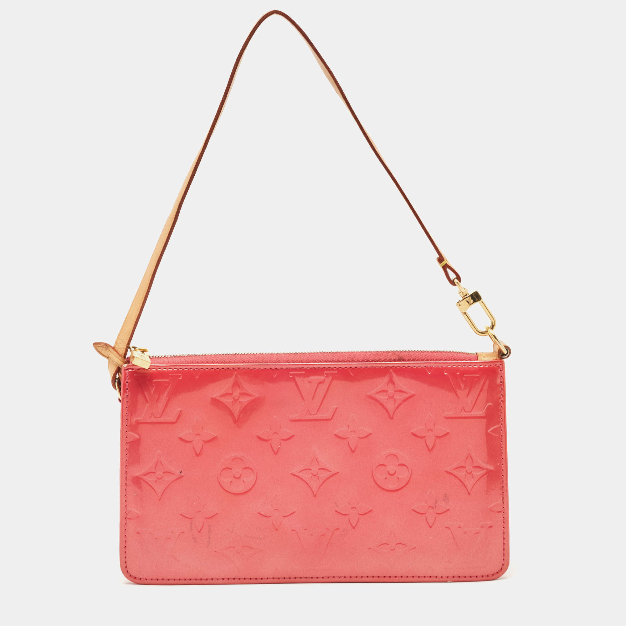 Pre Owned Louis Vuitton Fuschia Monogram Vernis Lexington Pochette 