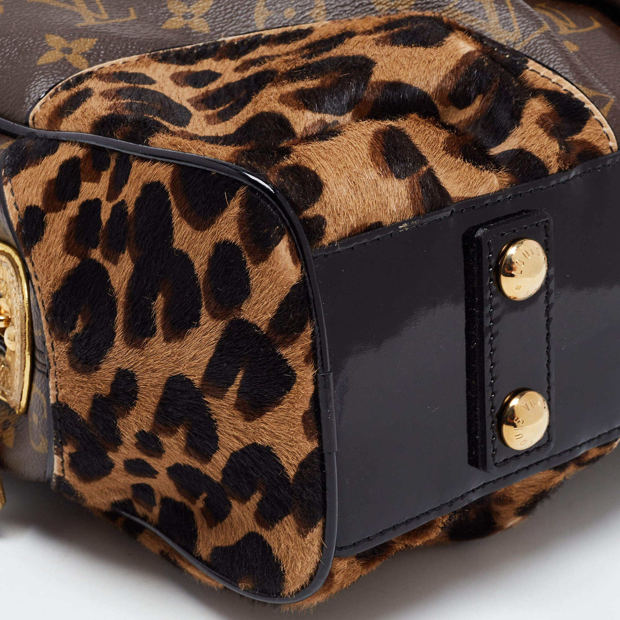 Louis Vuitton Bag Limited Edition Adele Monogram Leopard Snake trim  ShoulderA860