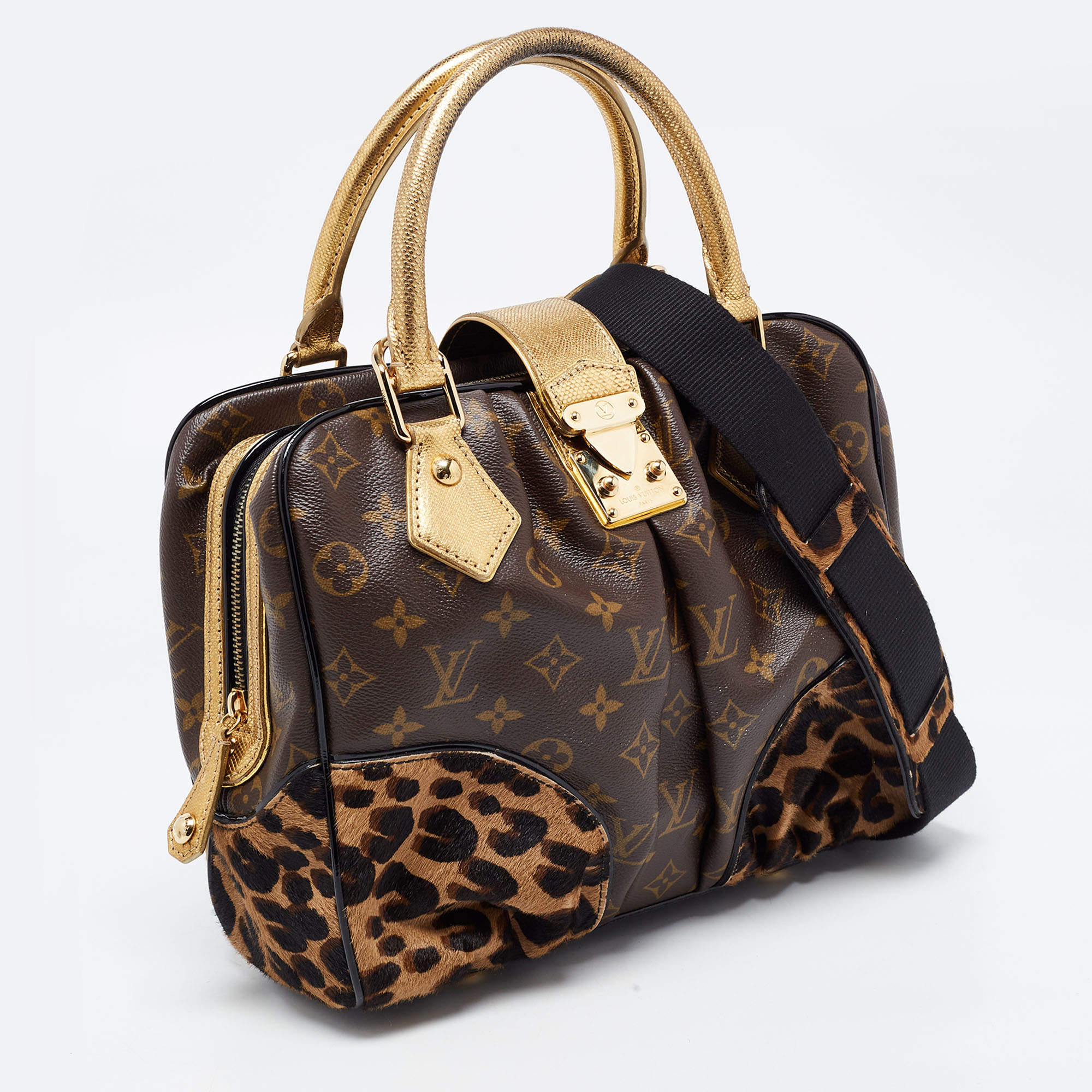 Louis Vuitton Bag Limited Edition Adele Monogram Leopard Snake Trim  Shouldera860