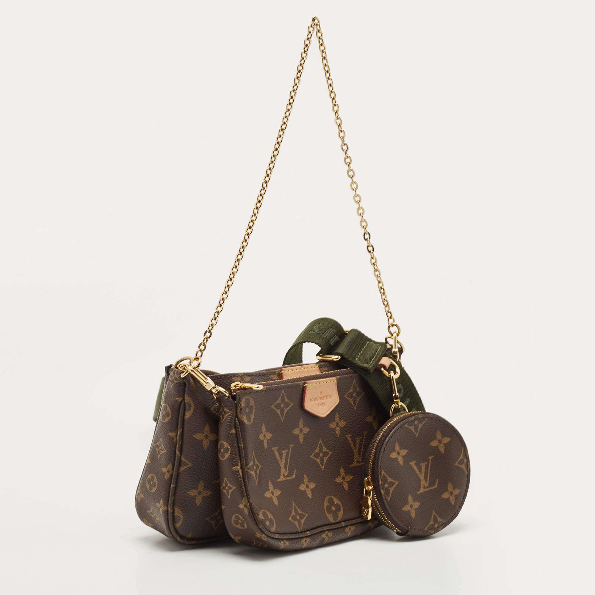 Louis Vuitton Multi Pochette Brown LV Print Khaki Green Strap Cross Bo –  Miami Lux Boutique