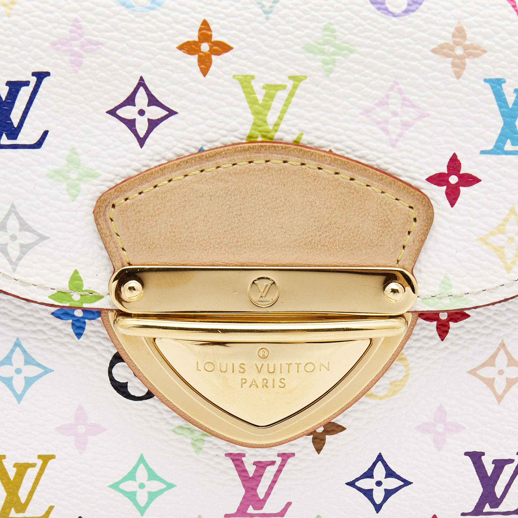 LOUIS VUITTON Monogram Multicolor Joey Wallet White Litchi 179229