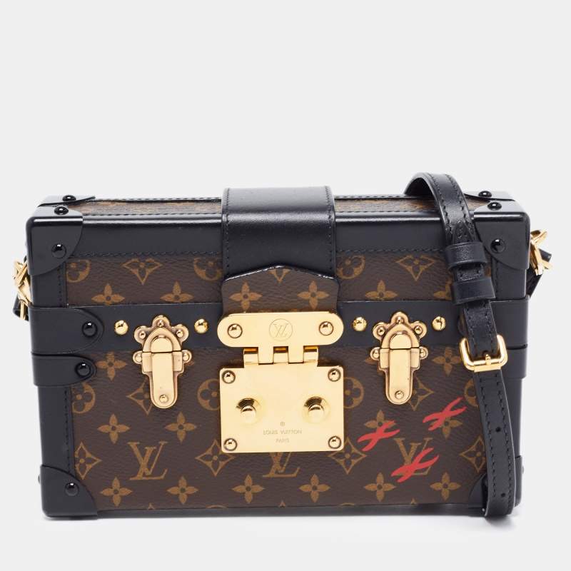 Pre Owned Louis Vuitton Black Monogram Canvas Petite Malle Bag
