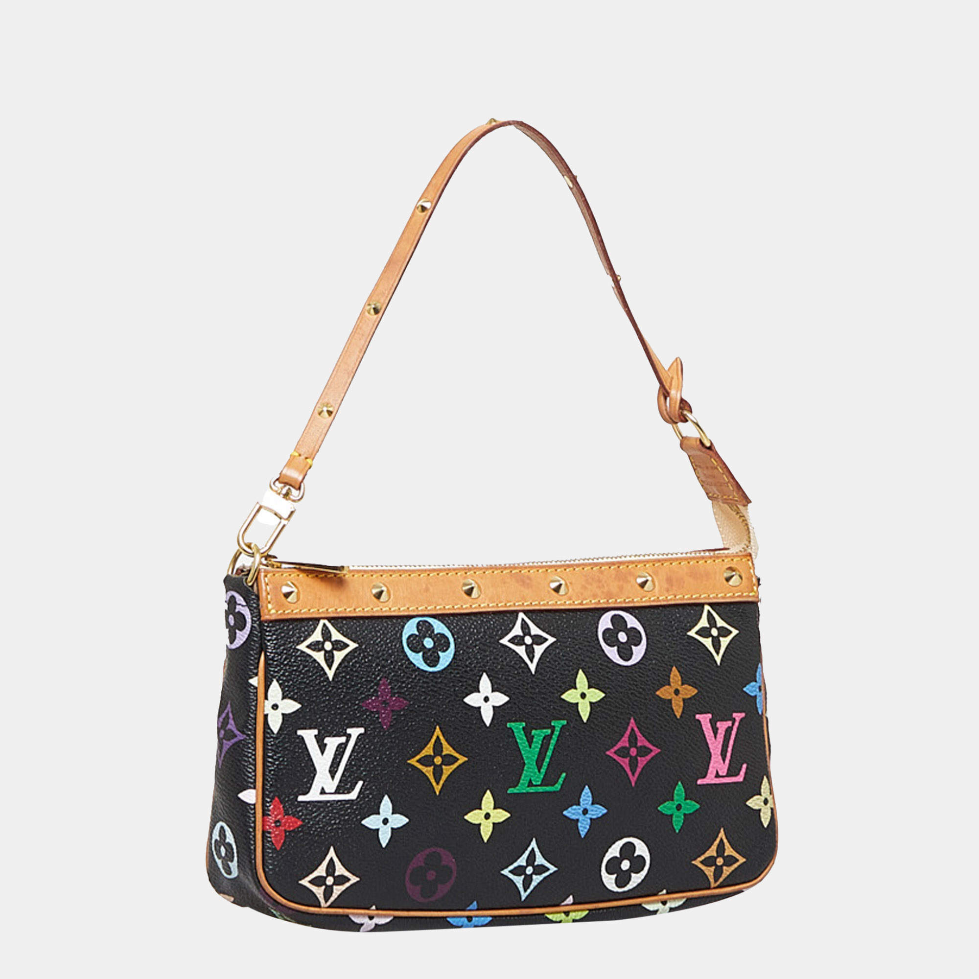 Authentic Louis Vuitton Black Multicolore Pochette Accessoires 