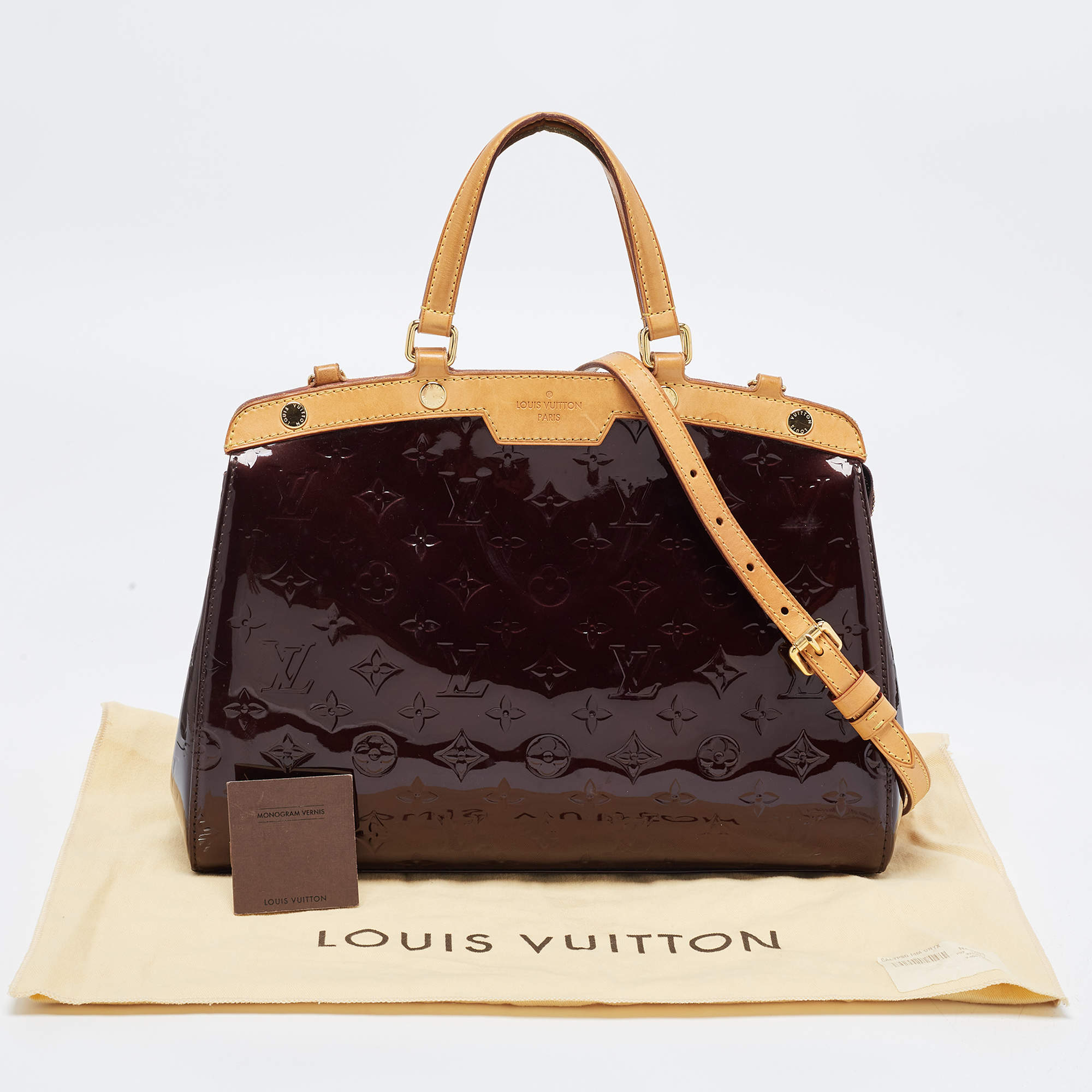 Pre-loved LV Amarante Monogram Vernis Brea MM Bag, Luxury, Bags