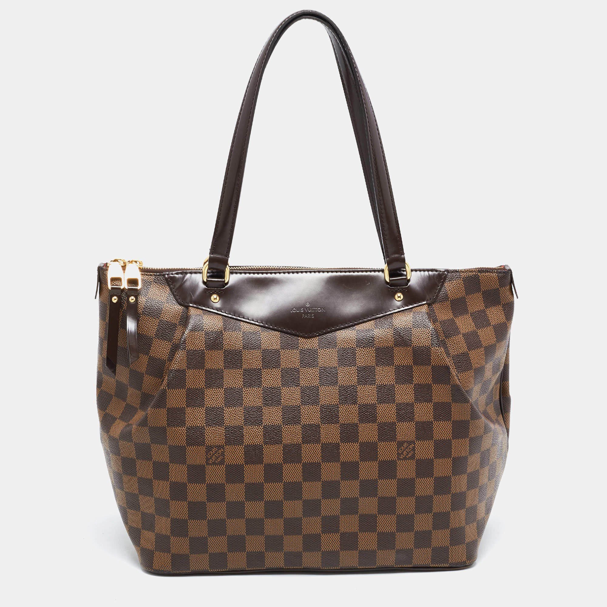 Louis Vuitton - Authenticated Onthego Handbag - Cloth Brown Plain for Women, Very Good Condition