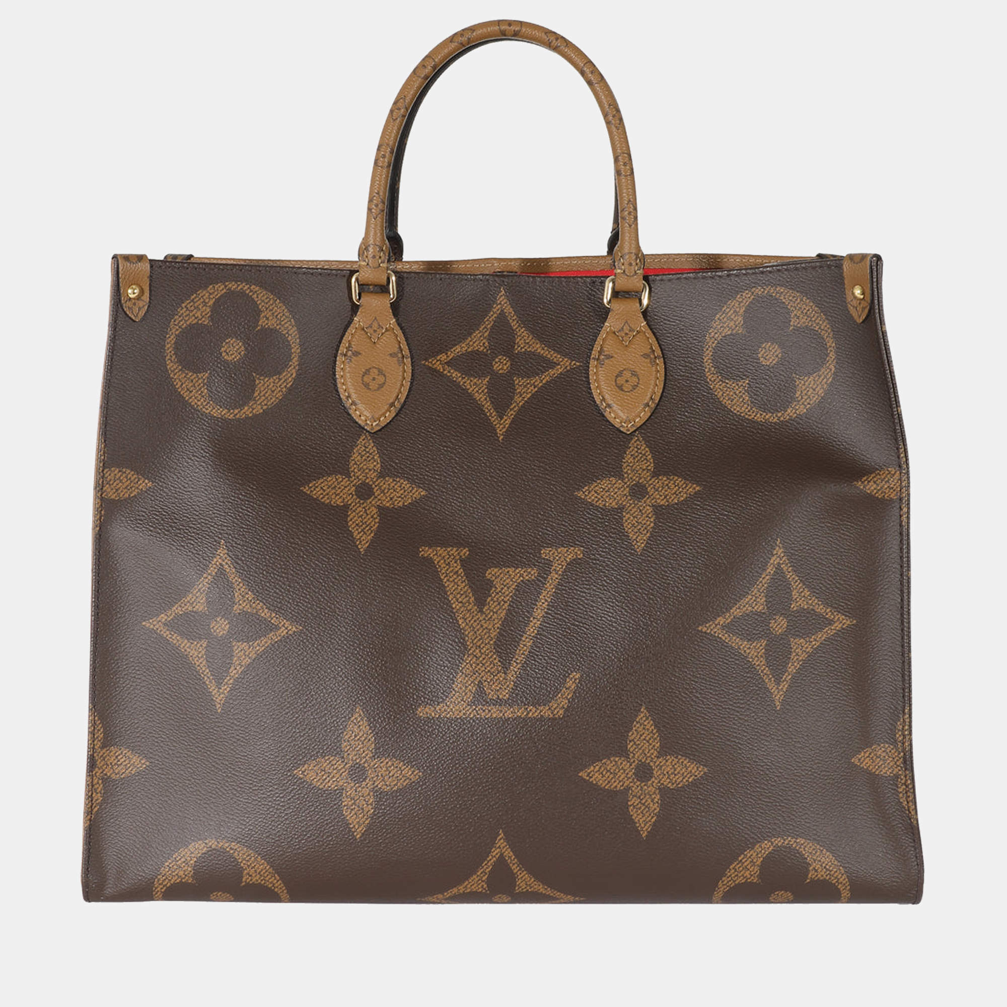 Louis Vuitton Brown Canvas Reverse Medium Giant Monogram Onthego Tote Bag  Louis Vuitton