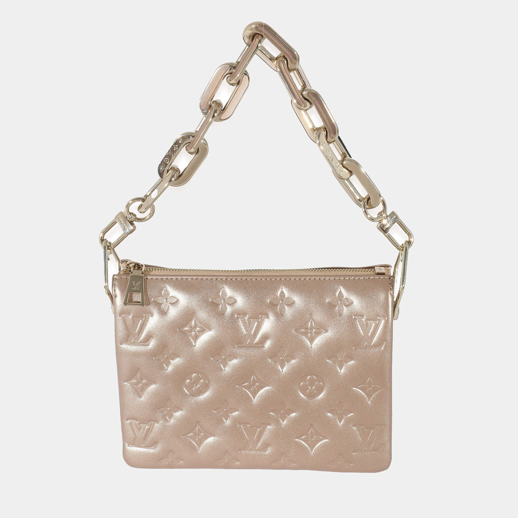 Louis Vuitton Coussin BB Silver in Puffy Lambskin Leather with