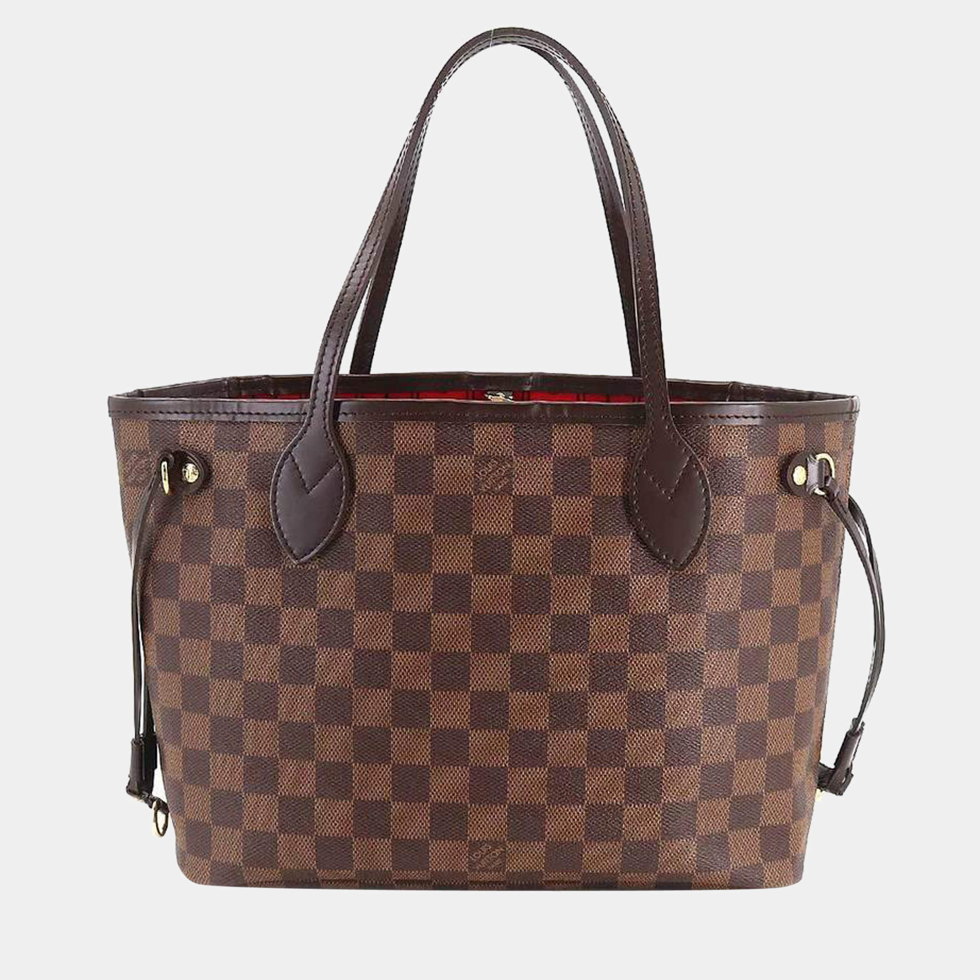 Louis Vuitton Brown Damier Ebene Canvas Neverfull PM Tote Bag Louis Vuitton