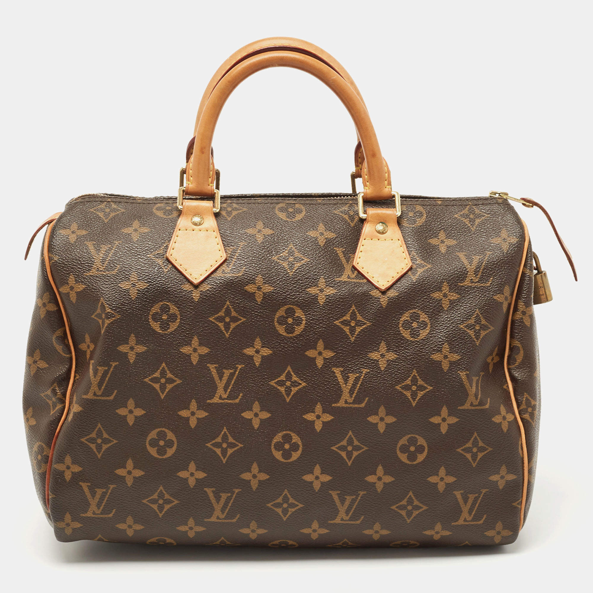 LOUIS VUITTON Totem Speedy 30 Monogram Canvas Satchel Bag-US