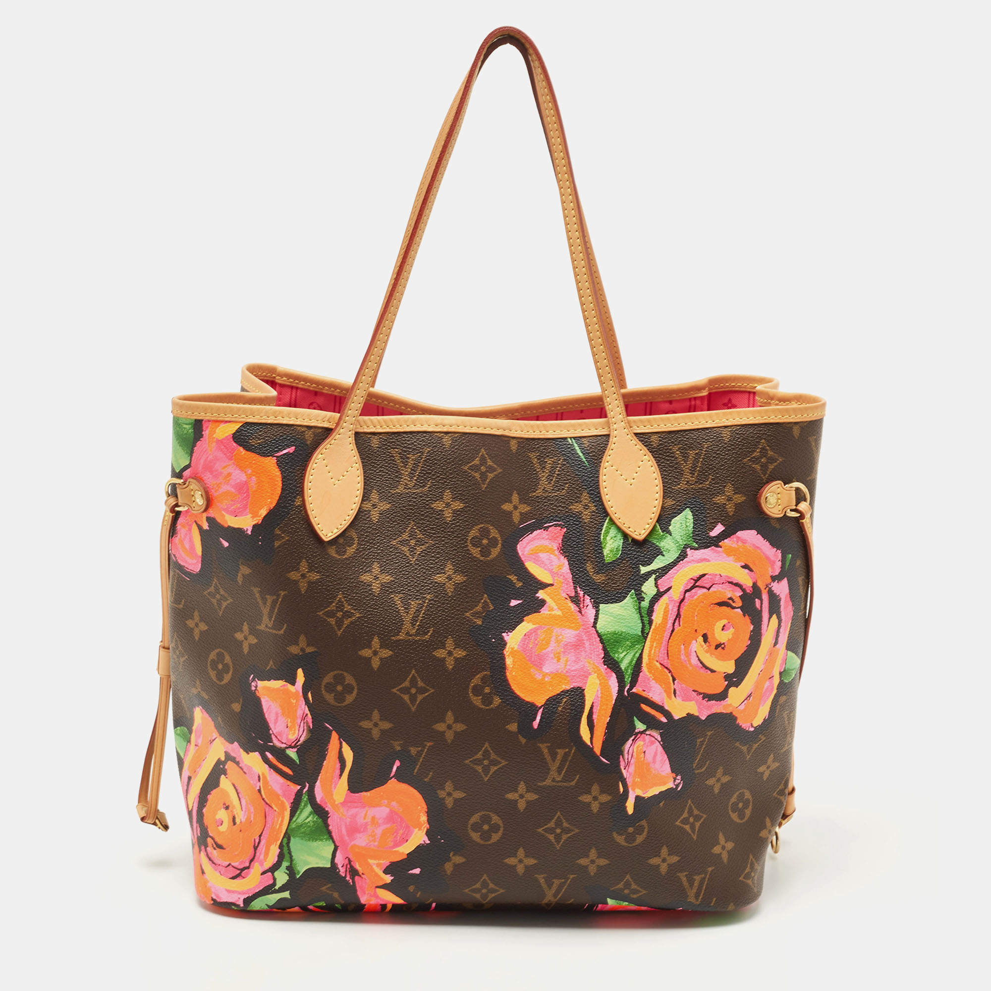Pre Owned Louis Vuitton Monogram Canvas Limited Edition Stephen Sprouse Roses Neverfull MM Bag