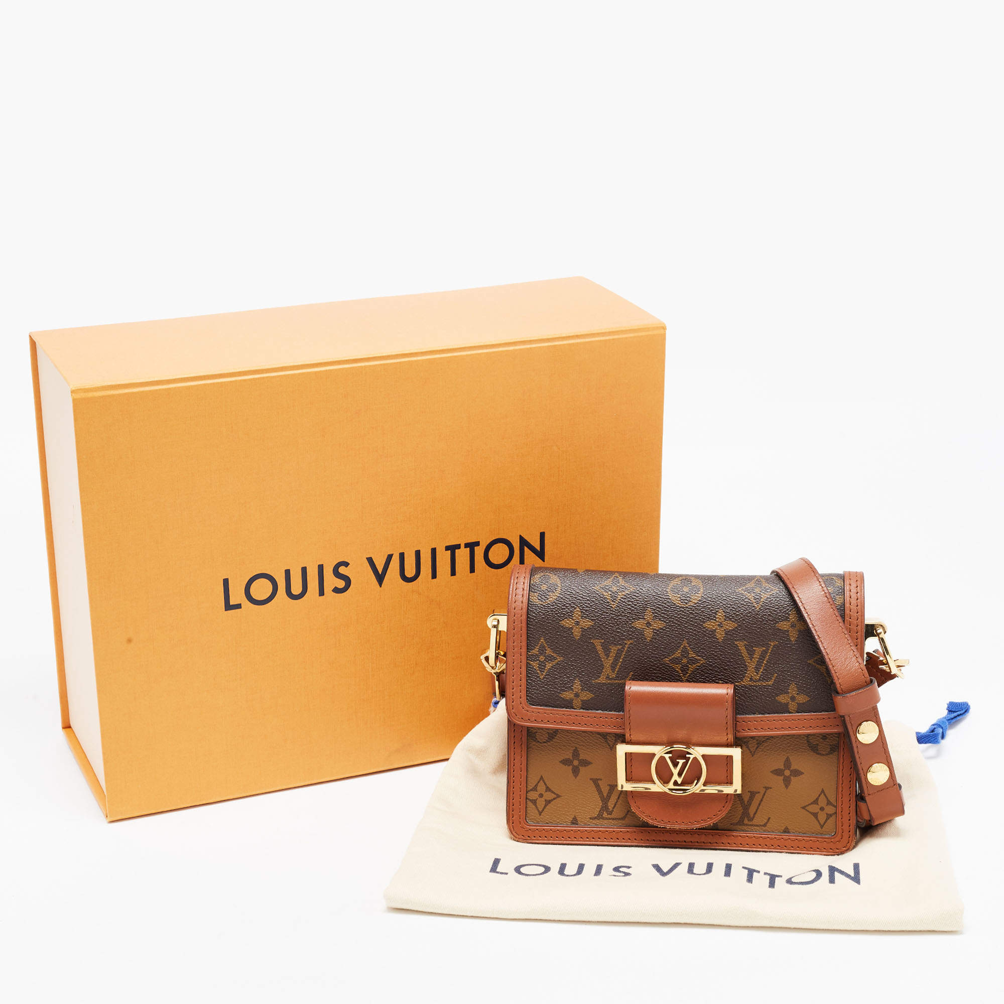 LOUIS VUITTON Mini Dauphine Monogram Reverse Canvas Shoulder Handbag M45959