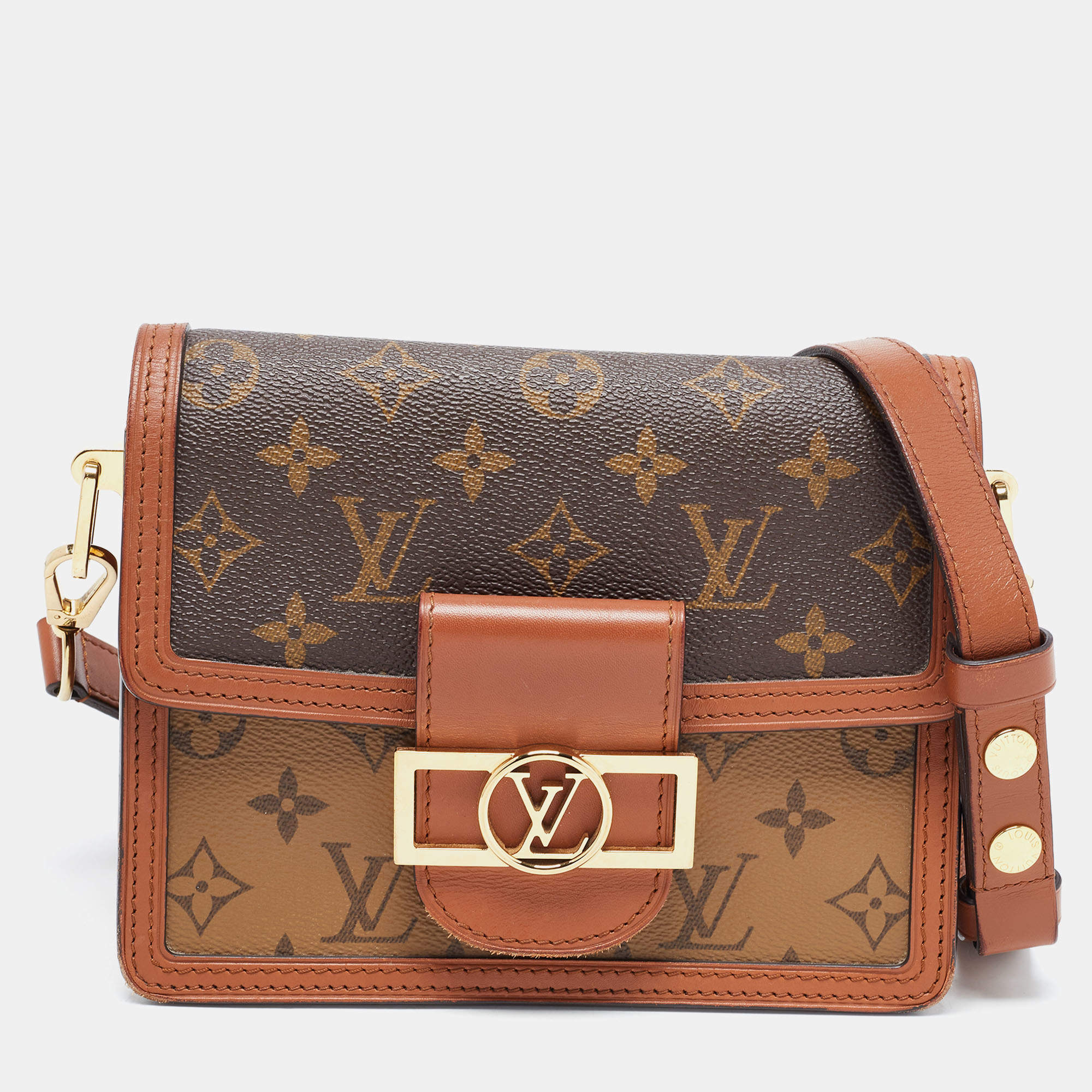 Louis Vuitton Dauphine Chain Wallet Monogram Reverse Brown in Coated  Canvas/Calf Leather with Gold-tone - US