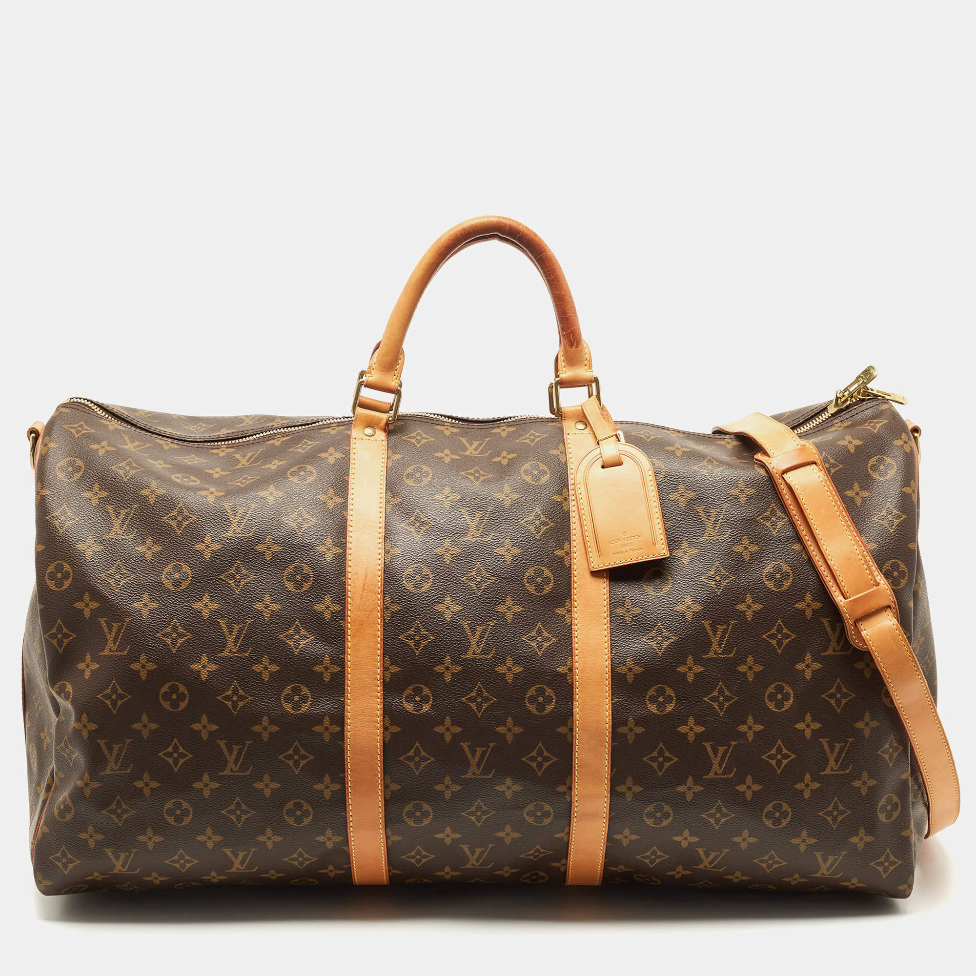 Authentic Louis Vuitton Monogram Keepall bandouliere 60 hand/travel bag