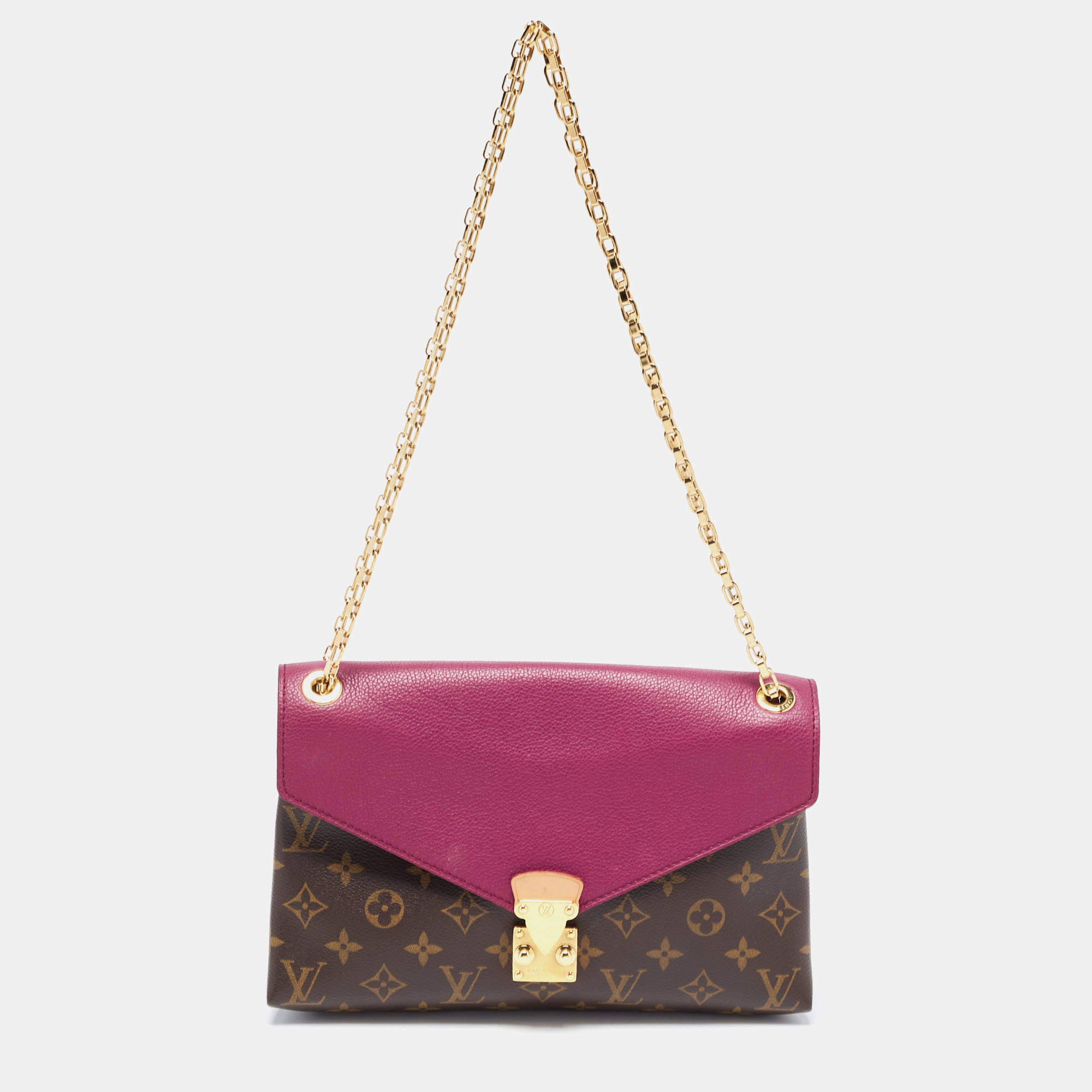 Pre Owned Louis Vuitton Aurore Monogram Canvas and Leather Pallas Chain Bag