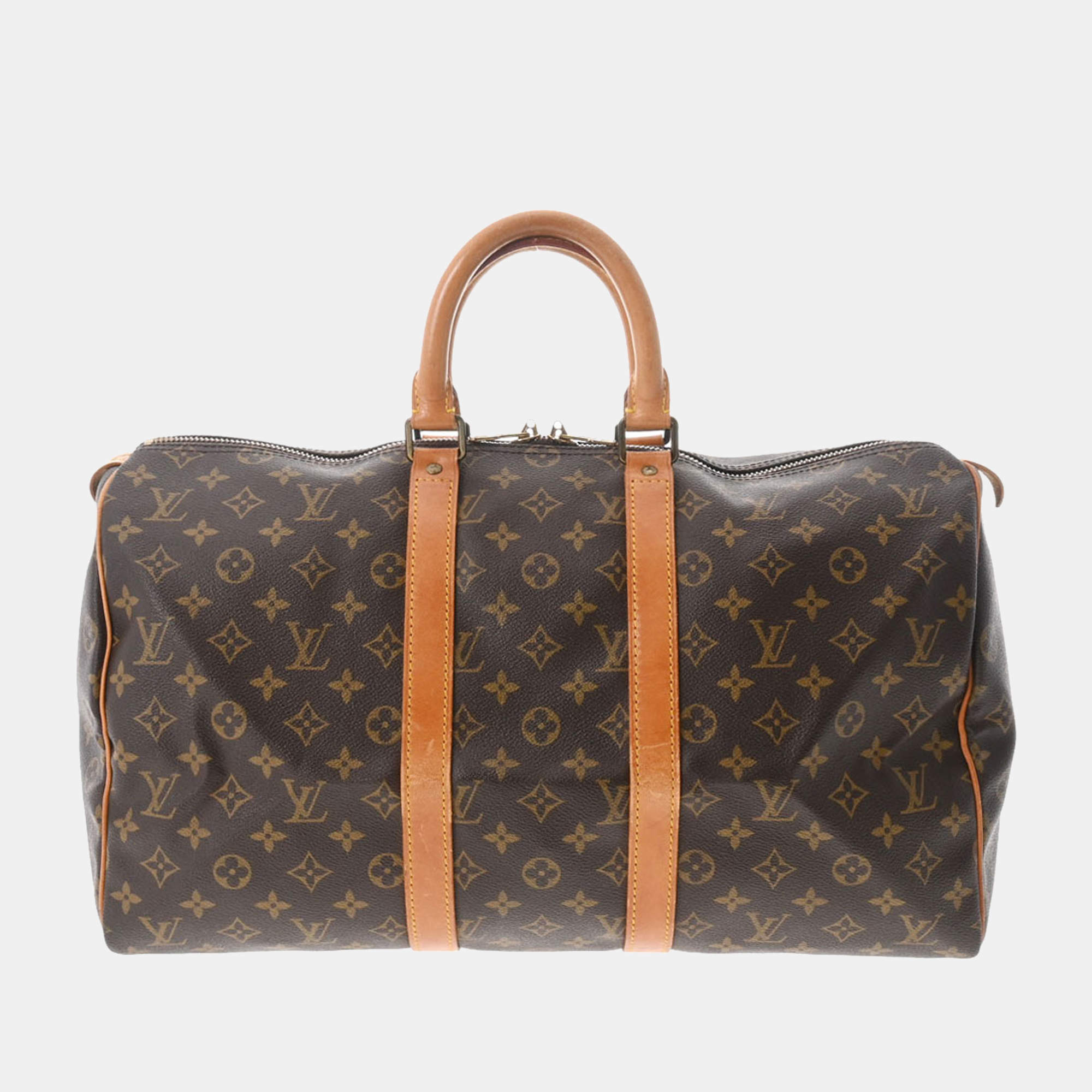 Louis Vuitton Keepall 45 Monogram Canvas Travel Bag Brown
