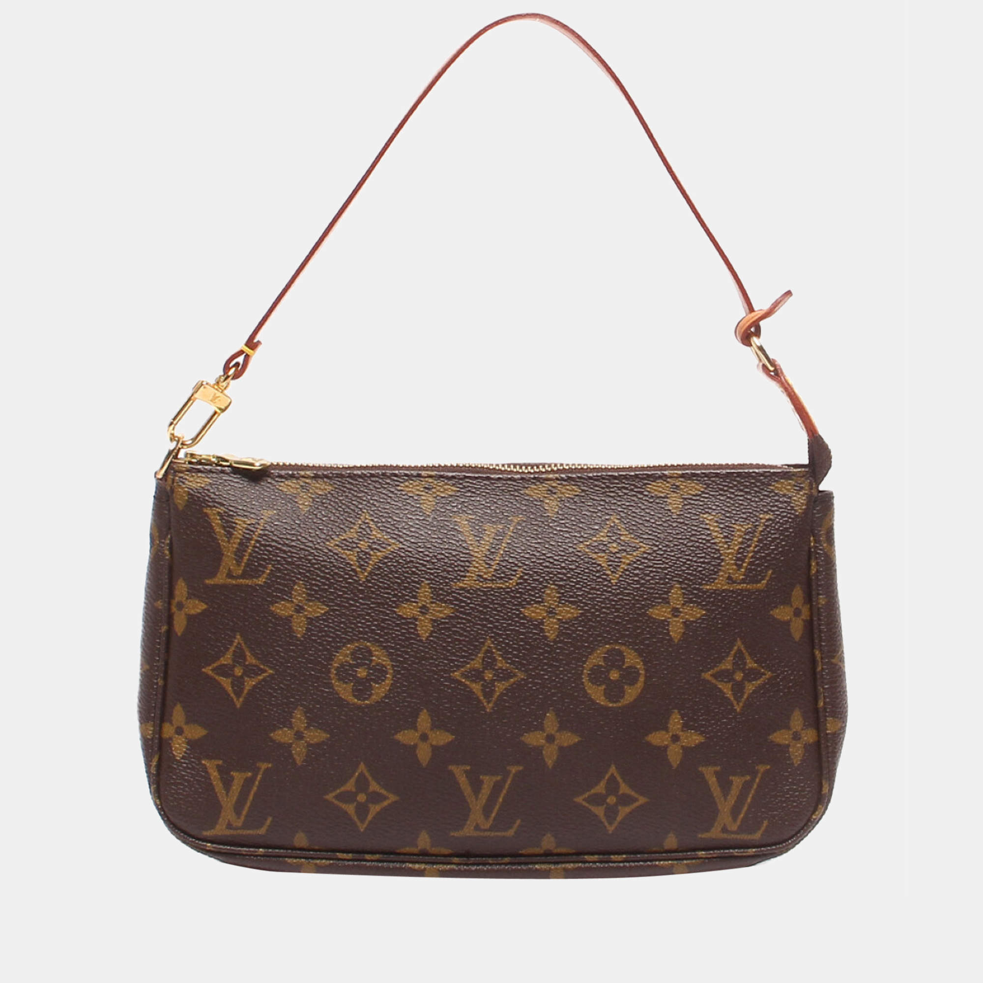 Pre Owned Louis Vuitton Brown Canvas Monogram Pochette Accessoires Clutch Bag 