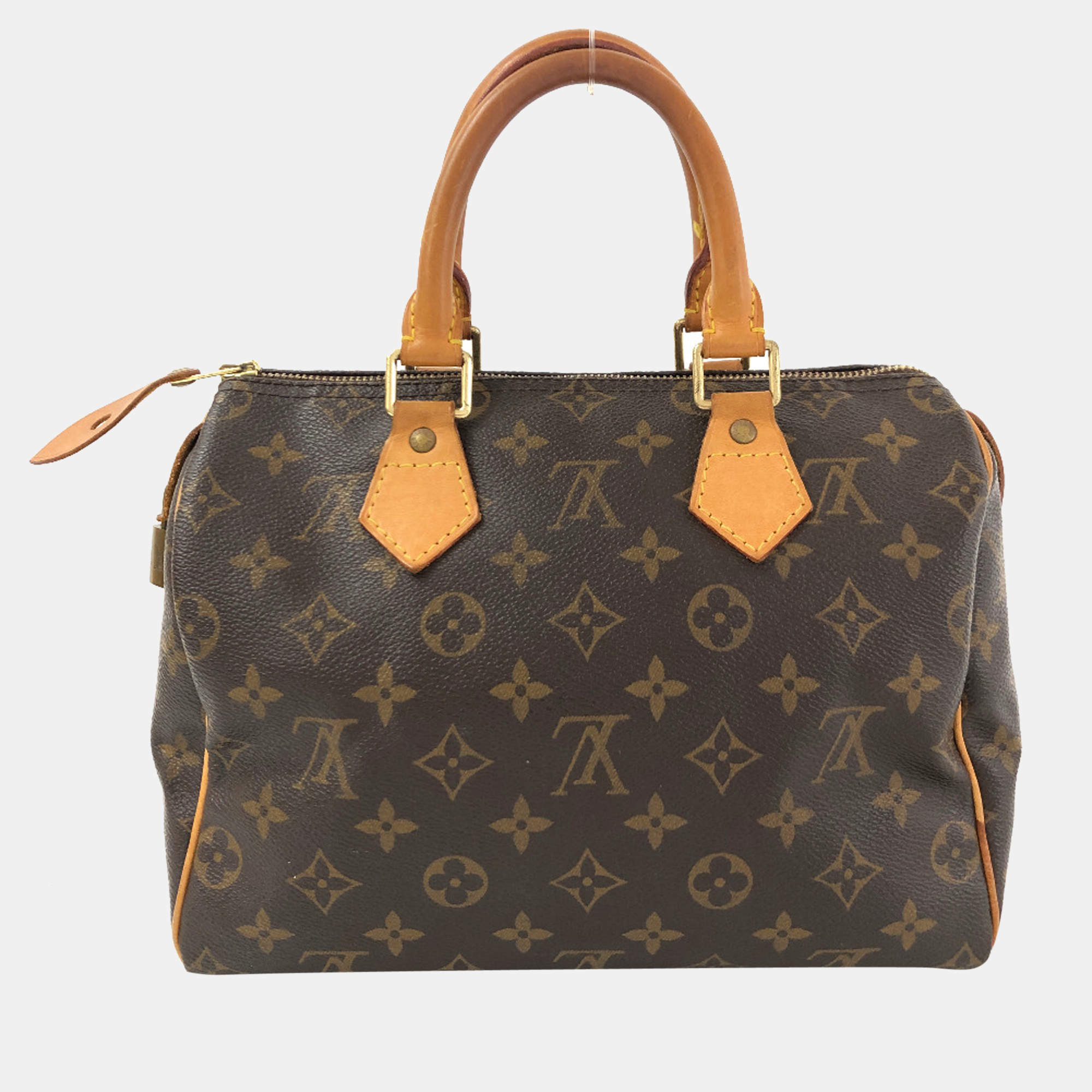 Pre Owned Louis Vuitton Brown Canvas Monogram Speedy 25 Satchel Bag 