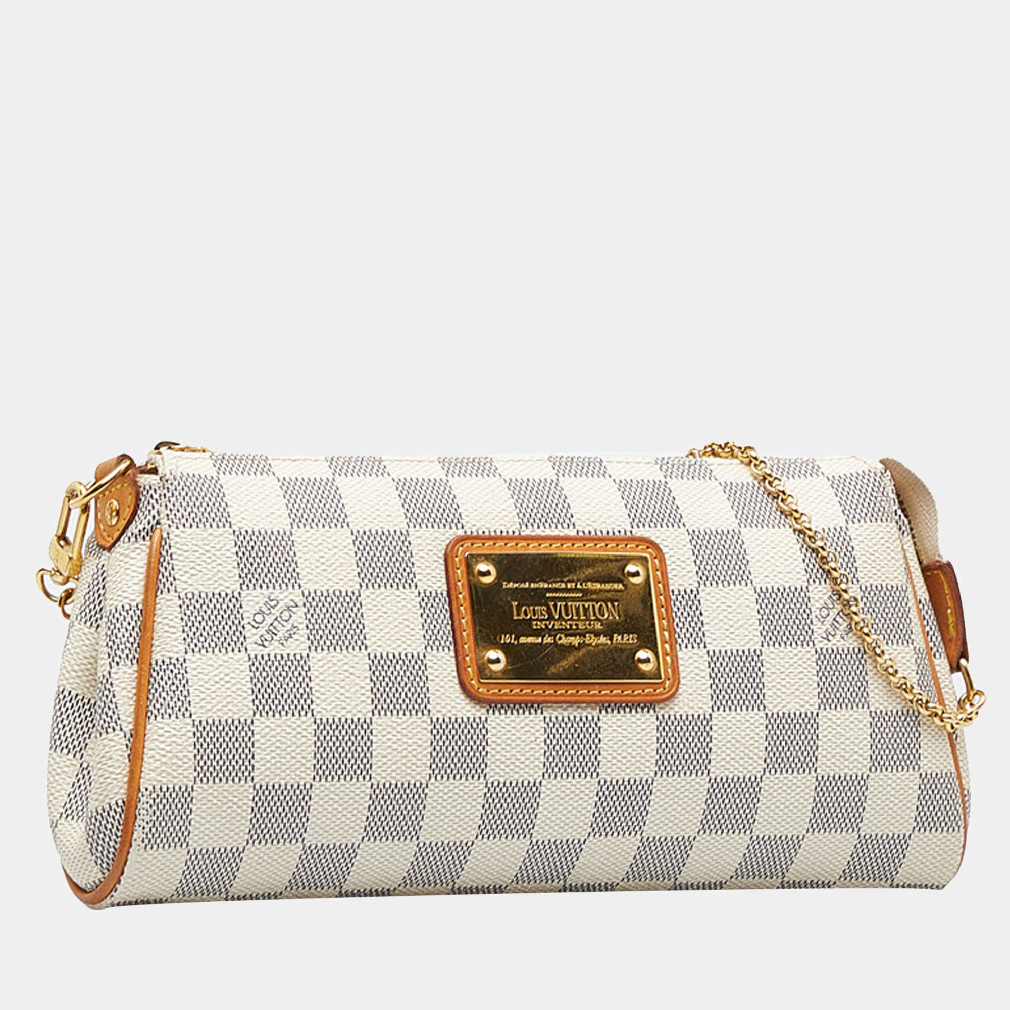 Louis Vuitton Eva Damier Azur Blue and White Canvas Bag