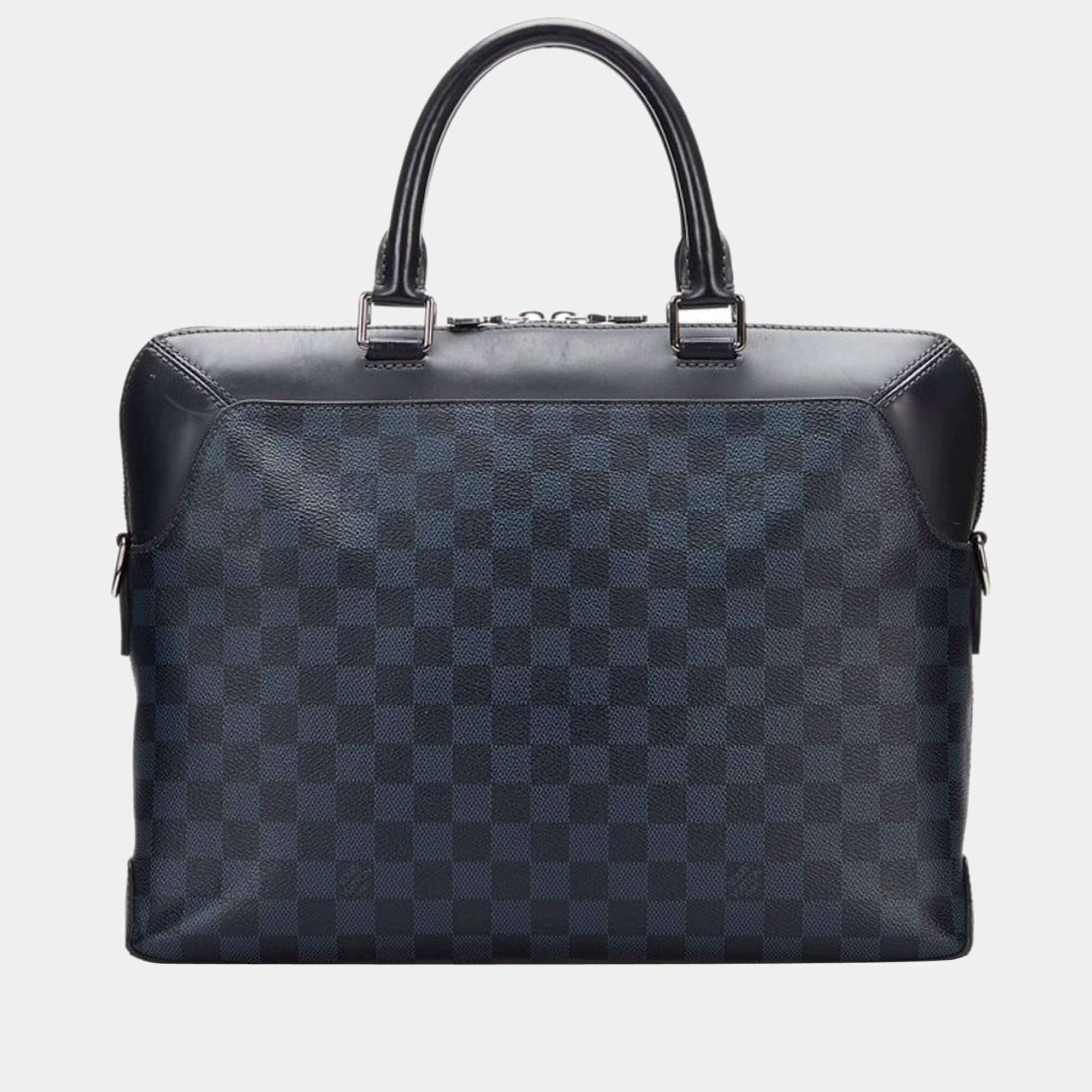 LOUIS VUITTON Work LV Cobalt Damier Tote Portfolio Briefcase Shoulder Laptop  Bag