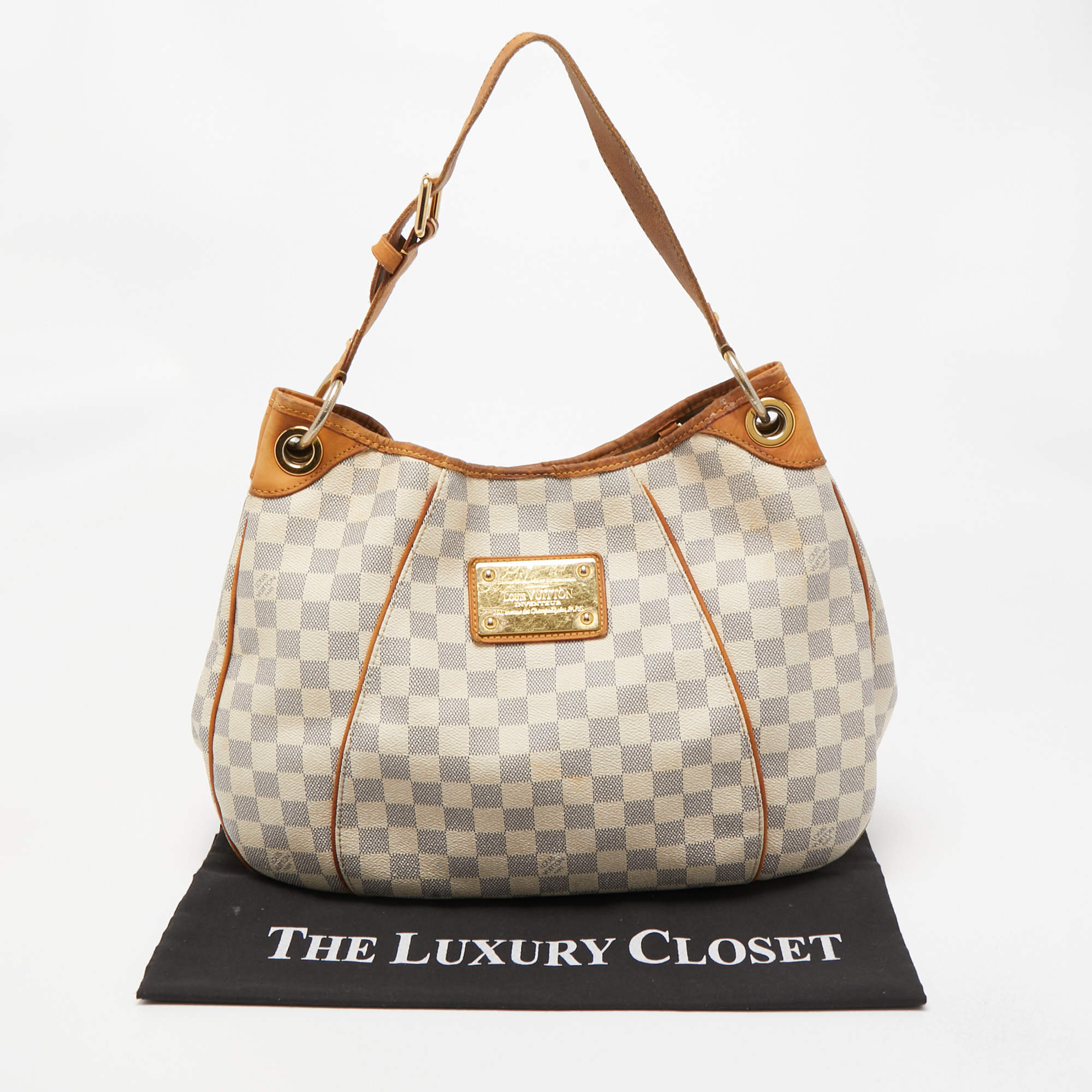 Galliera PM Damier Azur Coated Canvas Tote