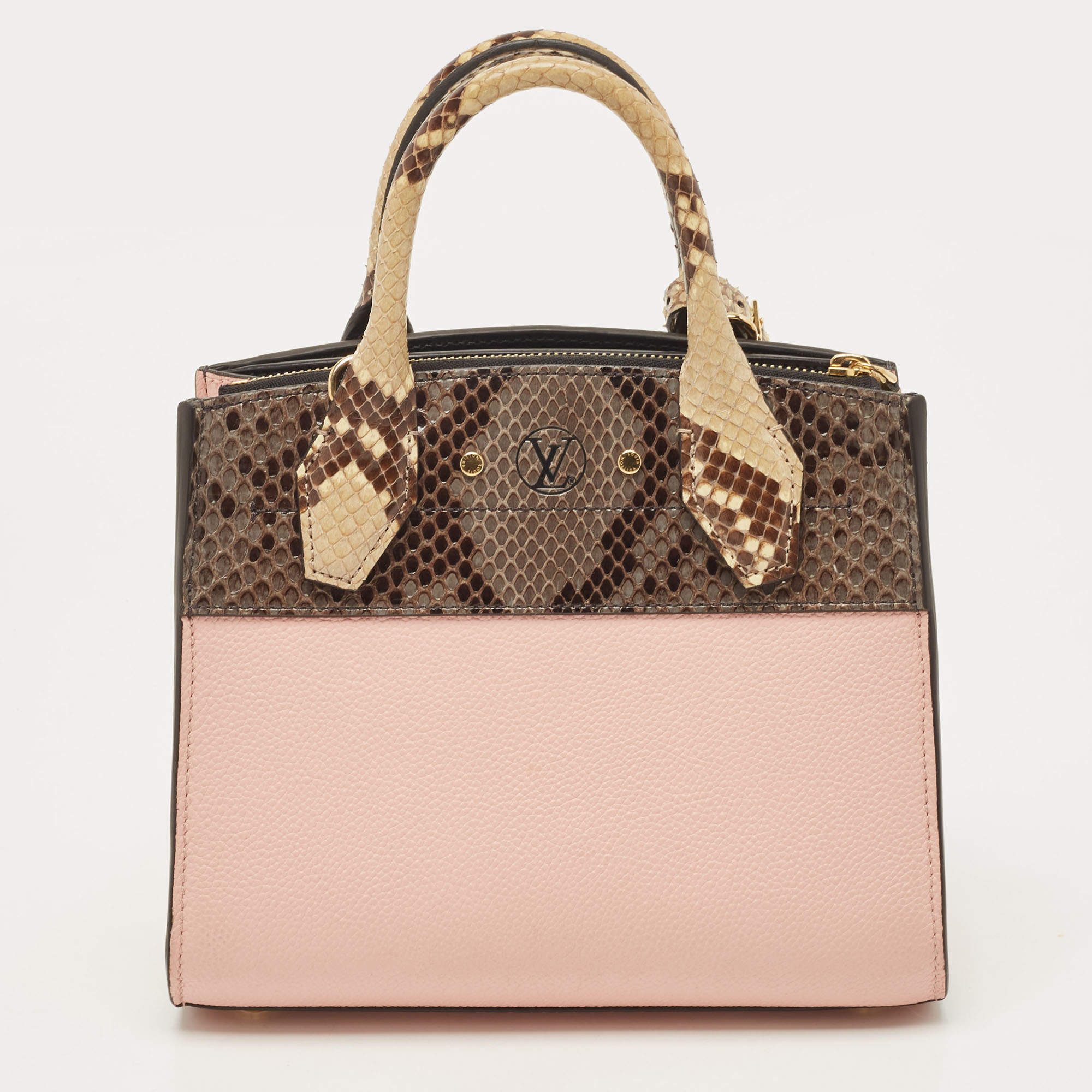 Louis Vuitton Pink/Cream Taurillon Leather and Python City Steamer Mini Bag