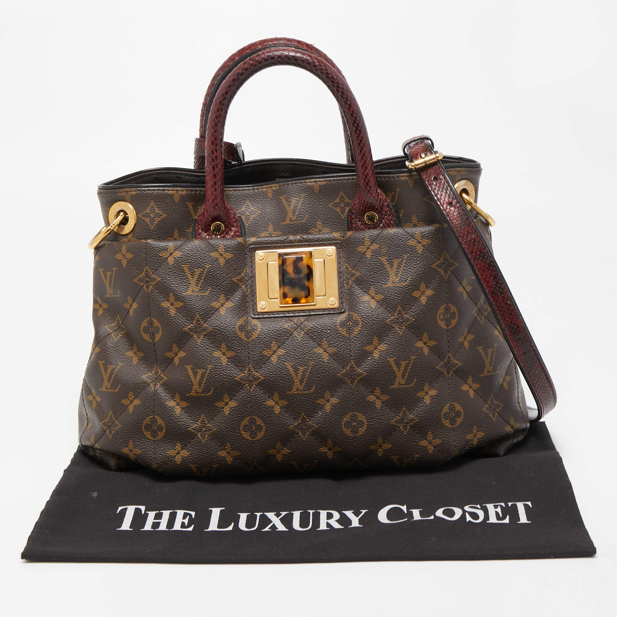 Louis Vuitton Neverfull MM Giant Monogram Bag Burgundy Limited
