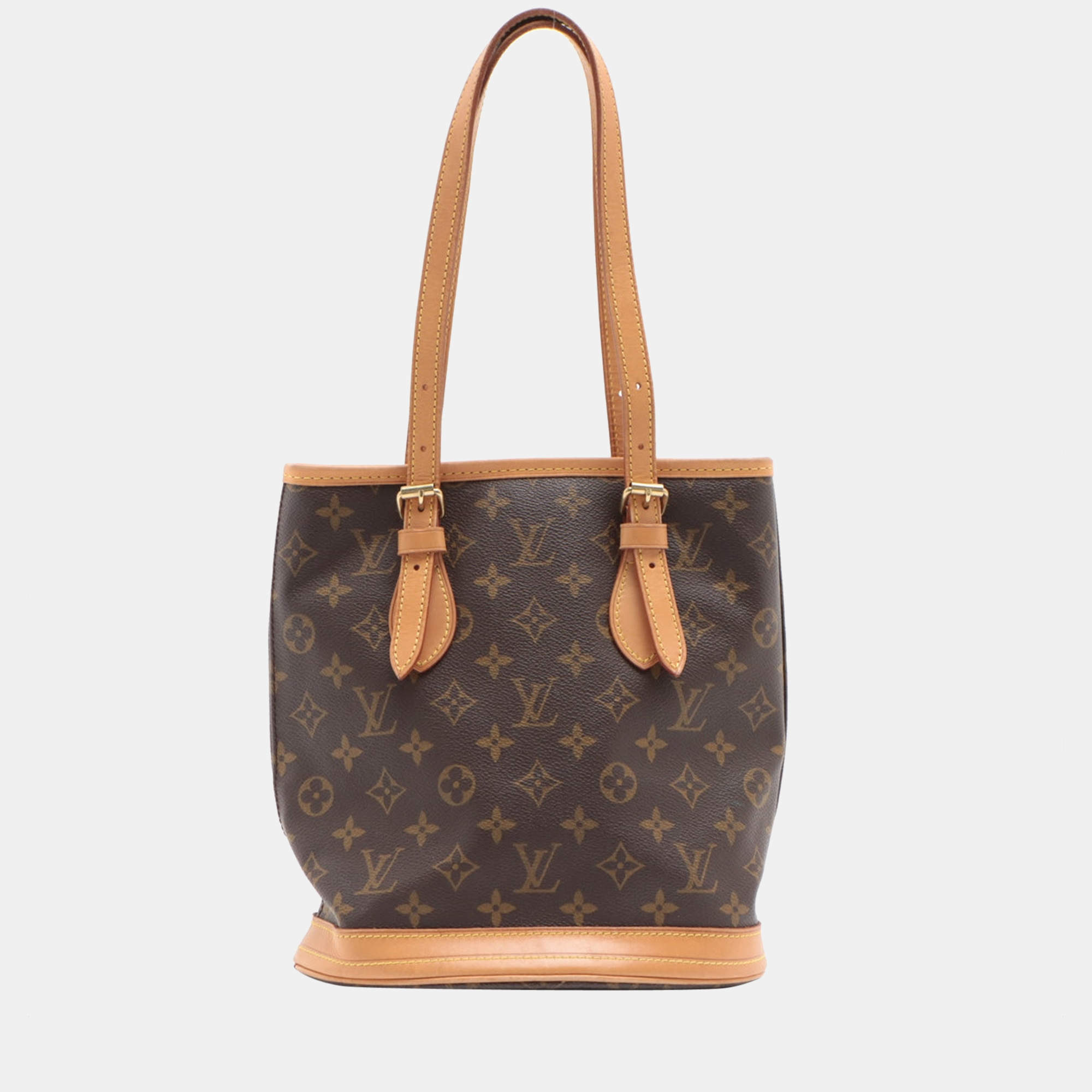 Louis Vuitton Monogram Petite Bucket with Pouch M42238 Brown Cloth