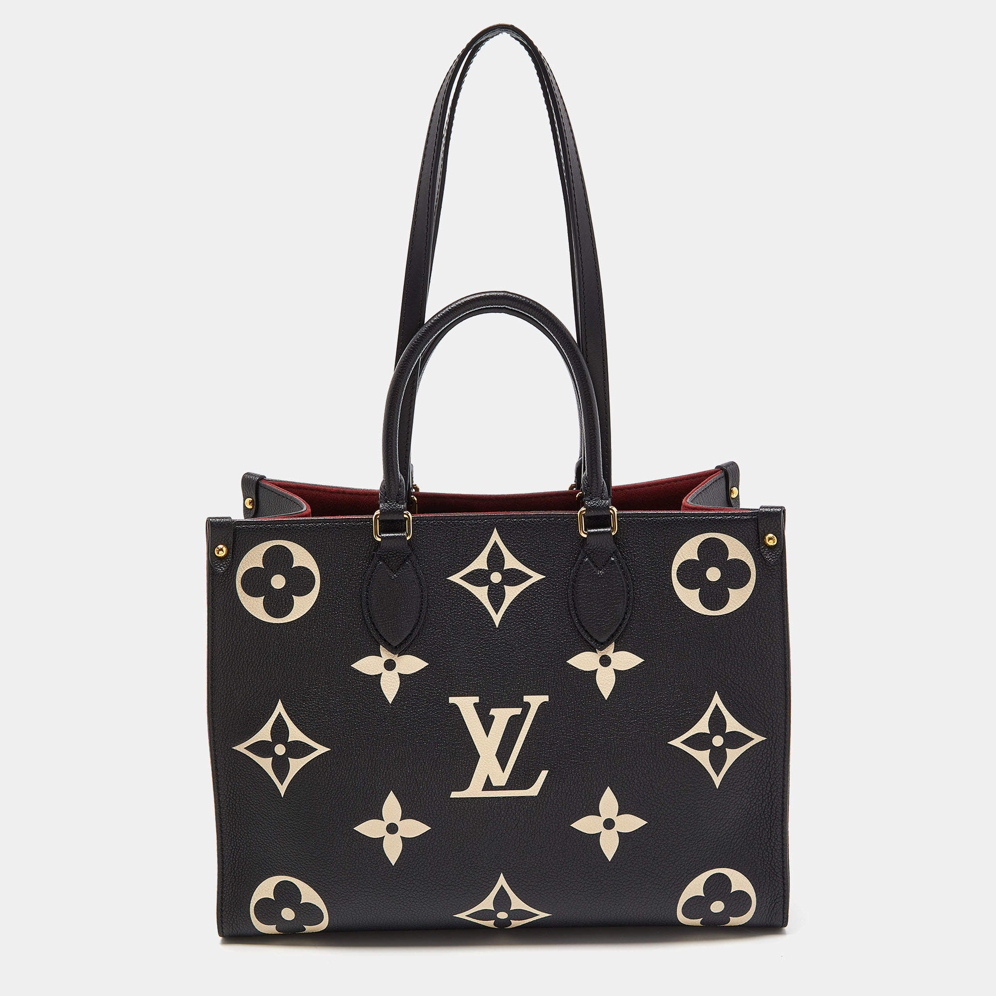 Louis Vuitton Beige Leather Monogram Empreinte Broderies Neverfull MM Tote Bag  Louis Vuitton