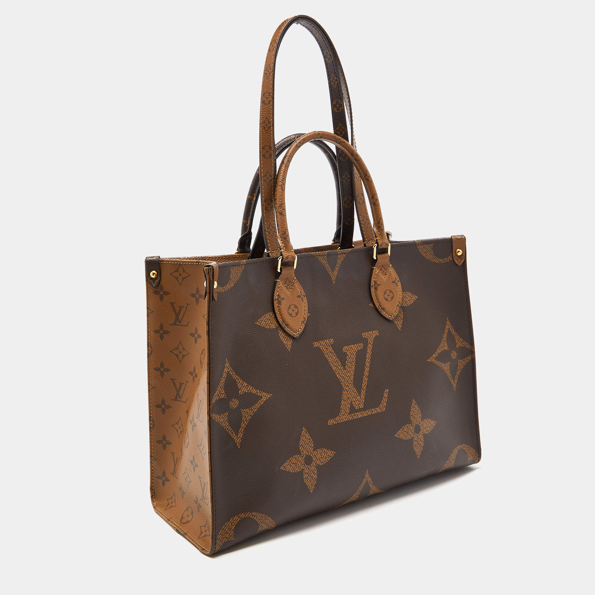 Louis Vuitton Onthego Monogram Giant Reverse MM Brown in Coated Canvas with  Gold-tone - US