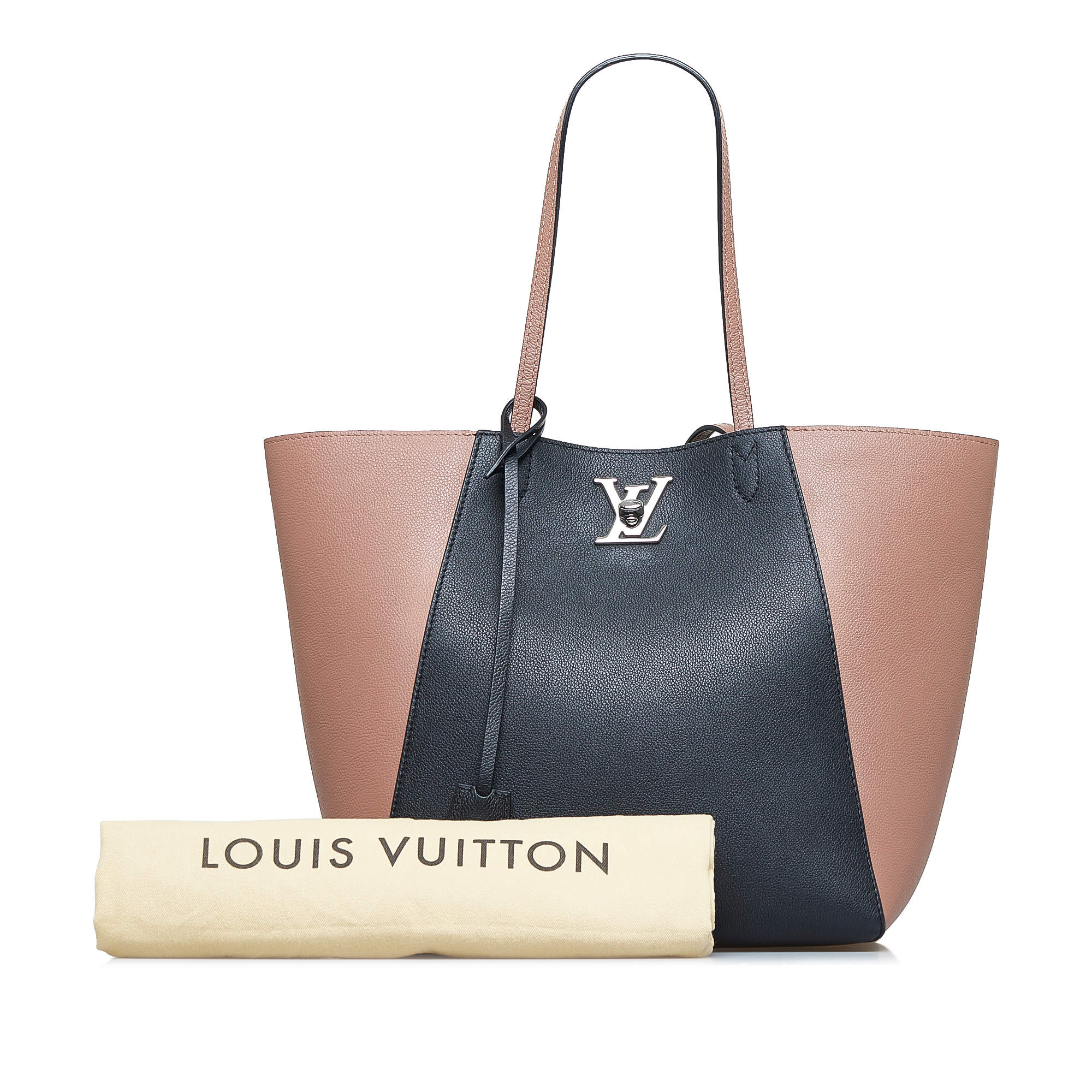 Louis Vuitton Black Leather Lockme Cabas Top Handle Bag Louis Vuitton
