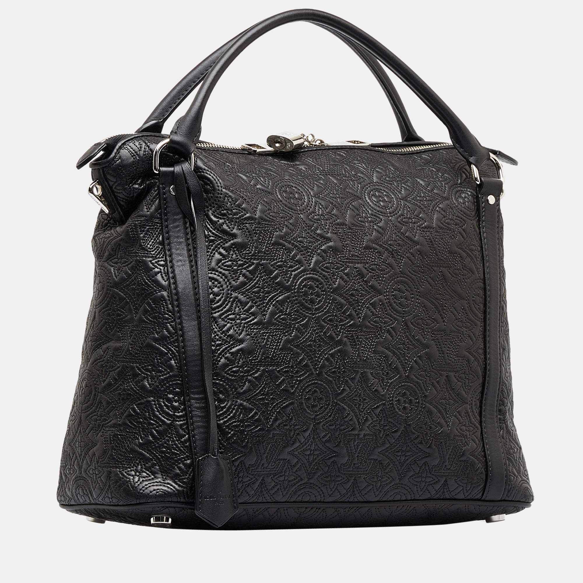 LOUIS VUITTON Monogram Lambskin Antheia Ixia MM Black 250846