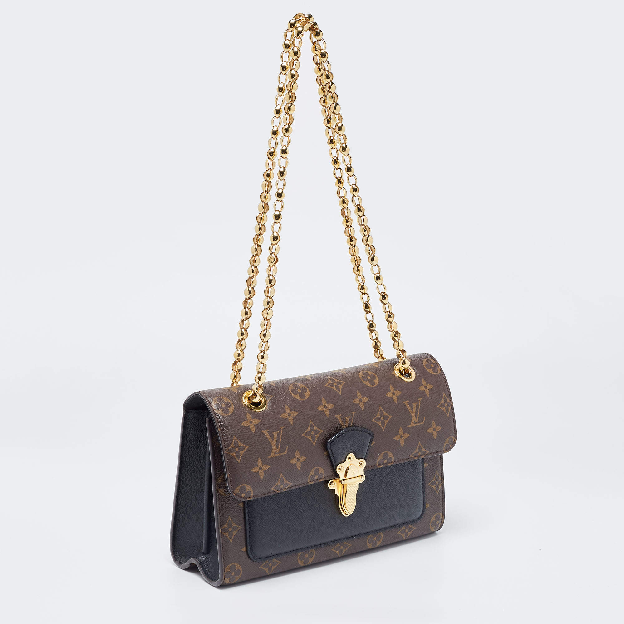 Louis Vuitton Black Taurillon Monogram Canvas Victoire Chain Bag, myGemma, SG