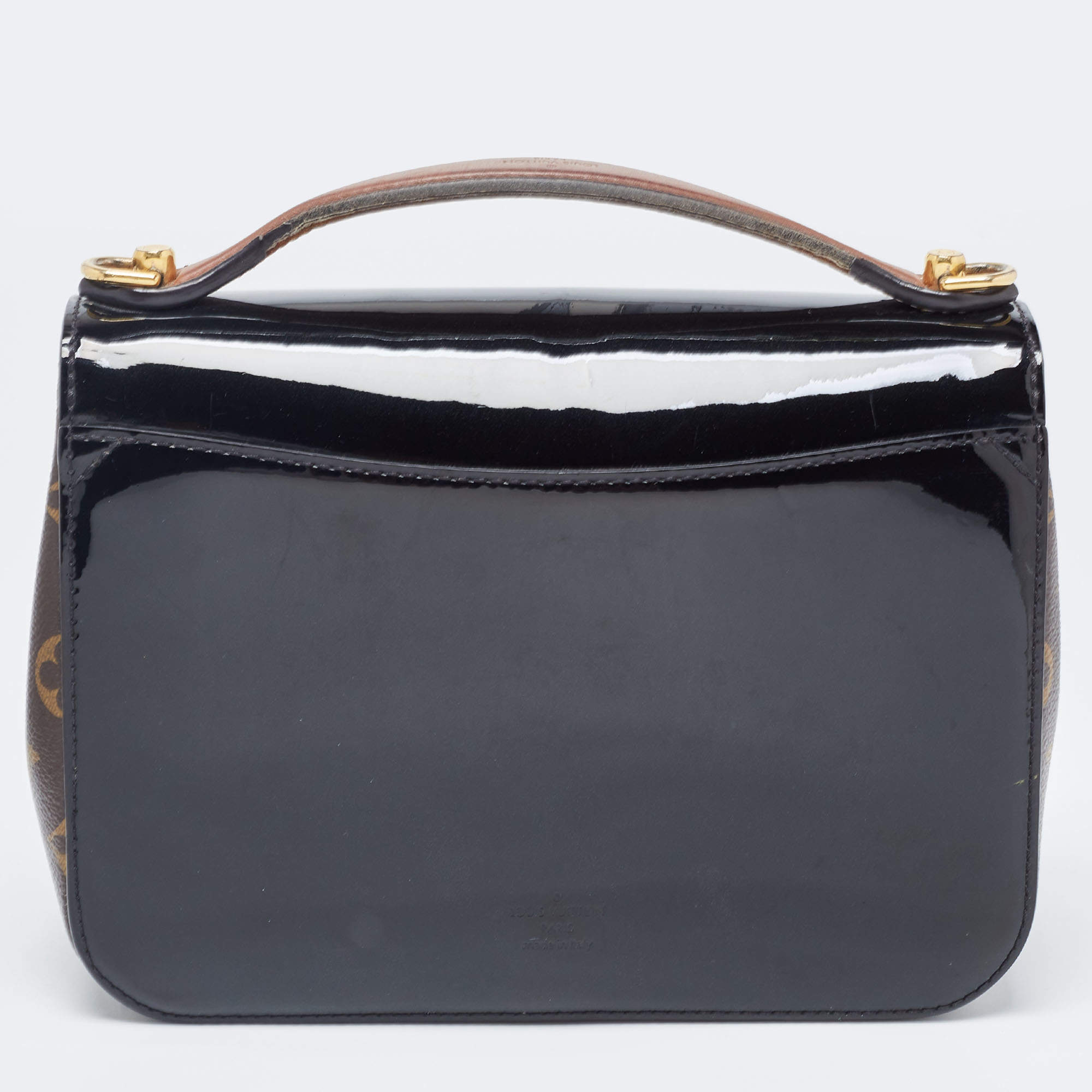 Louis Vuitton Black Vernis Leather And Monogram Canvas Cherrywood BB Bag