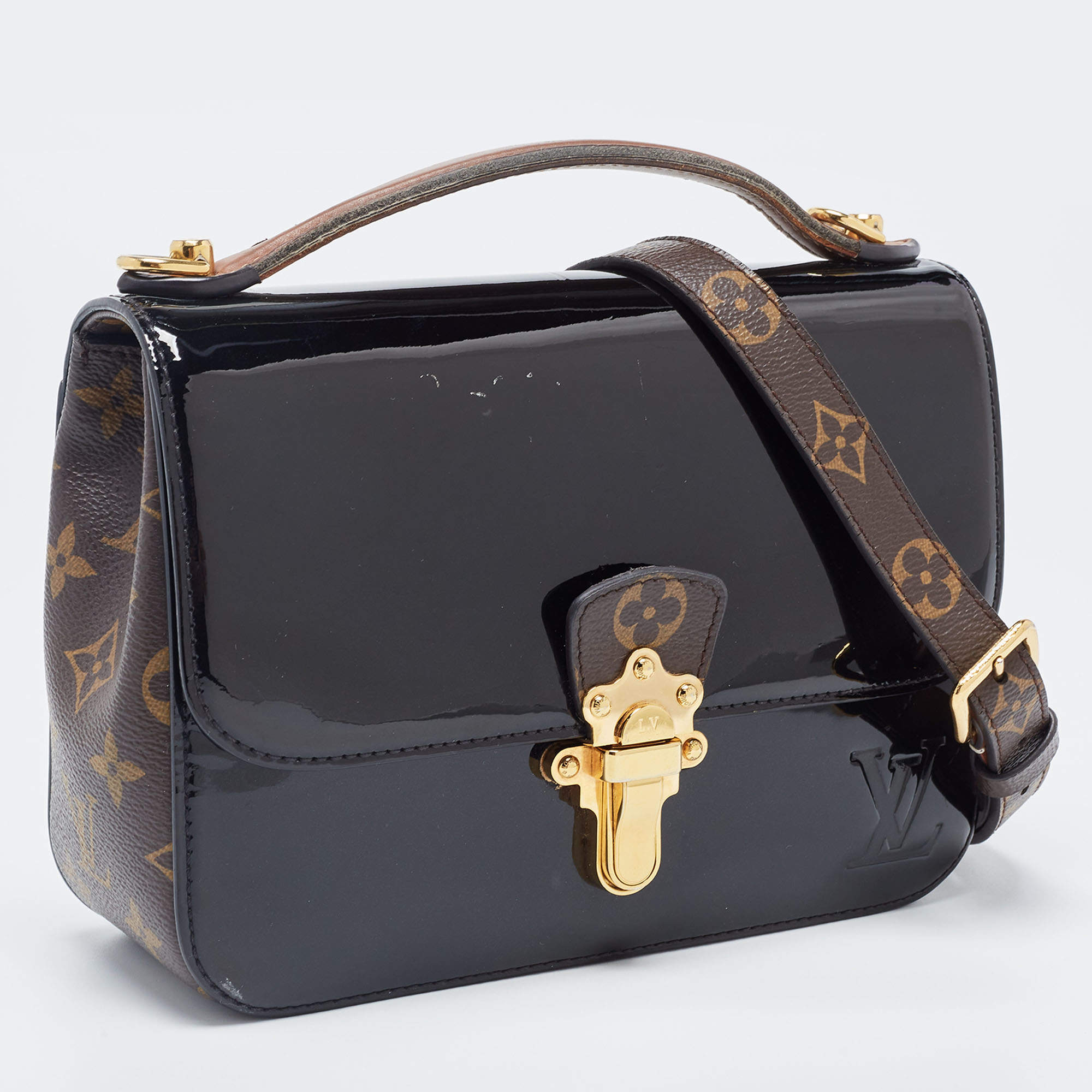 Louis Vuitton Vernis Monogram Cherrywood Bb Black 351287