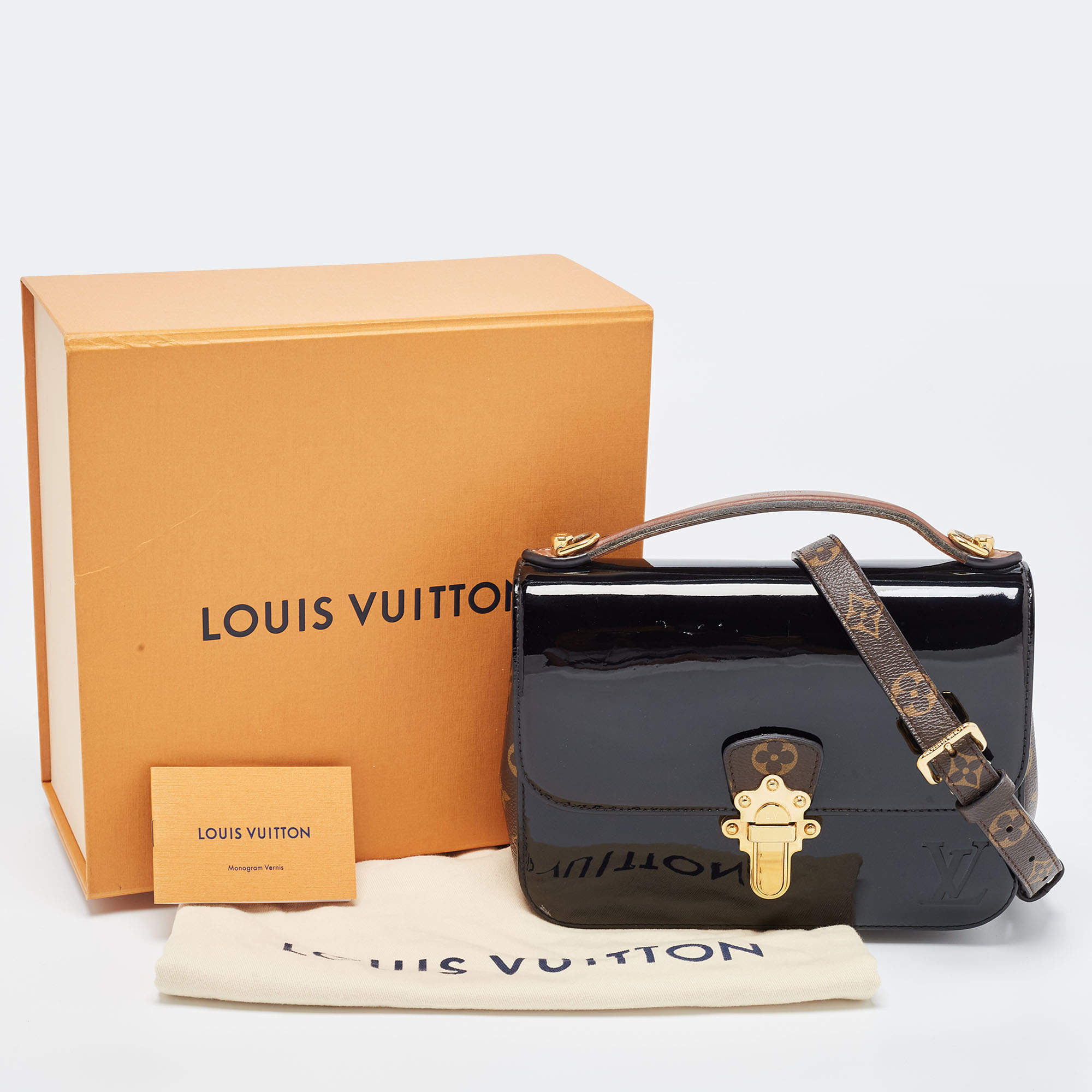 Louis Vuitton Vernis Monogram Cherrywood Bb Black 351287