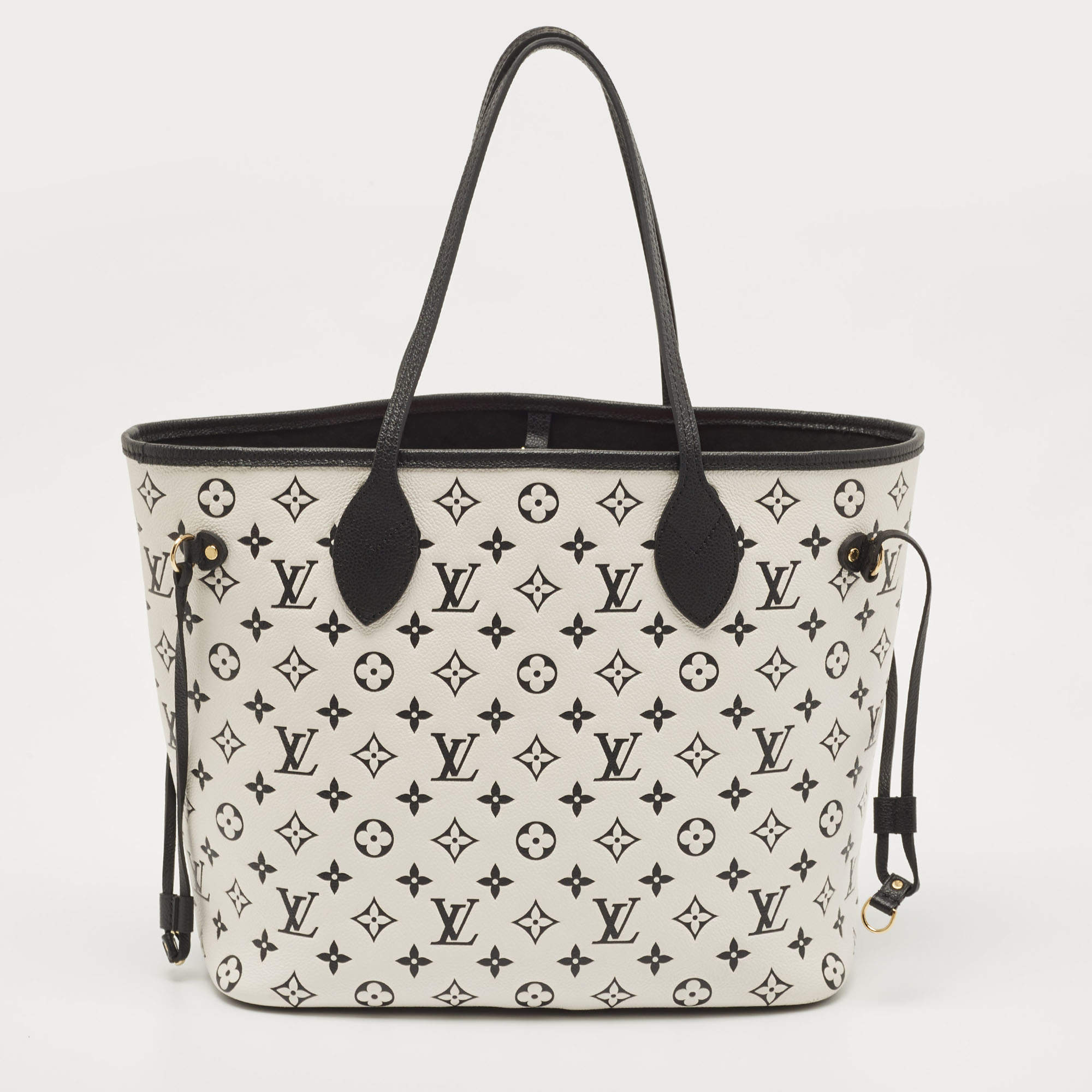 Neverfull leather tote Louis Vuitton Black in Leather - 30346164