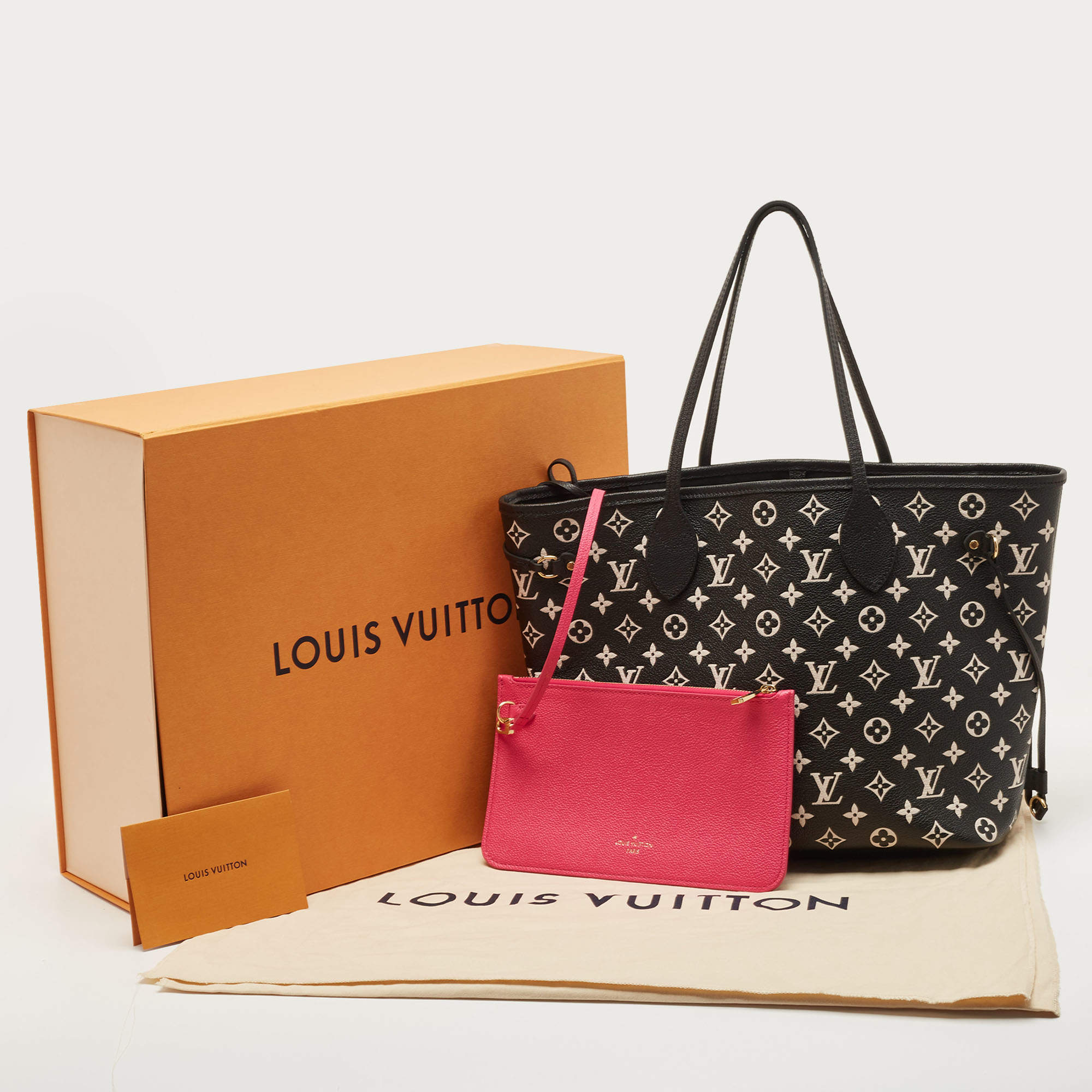 Neverfull leather tote Louis Vuitton Black in Leather - 30346164
