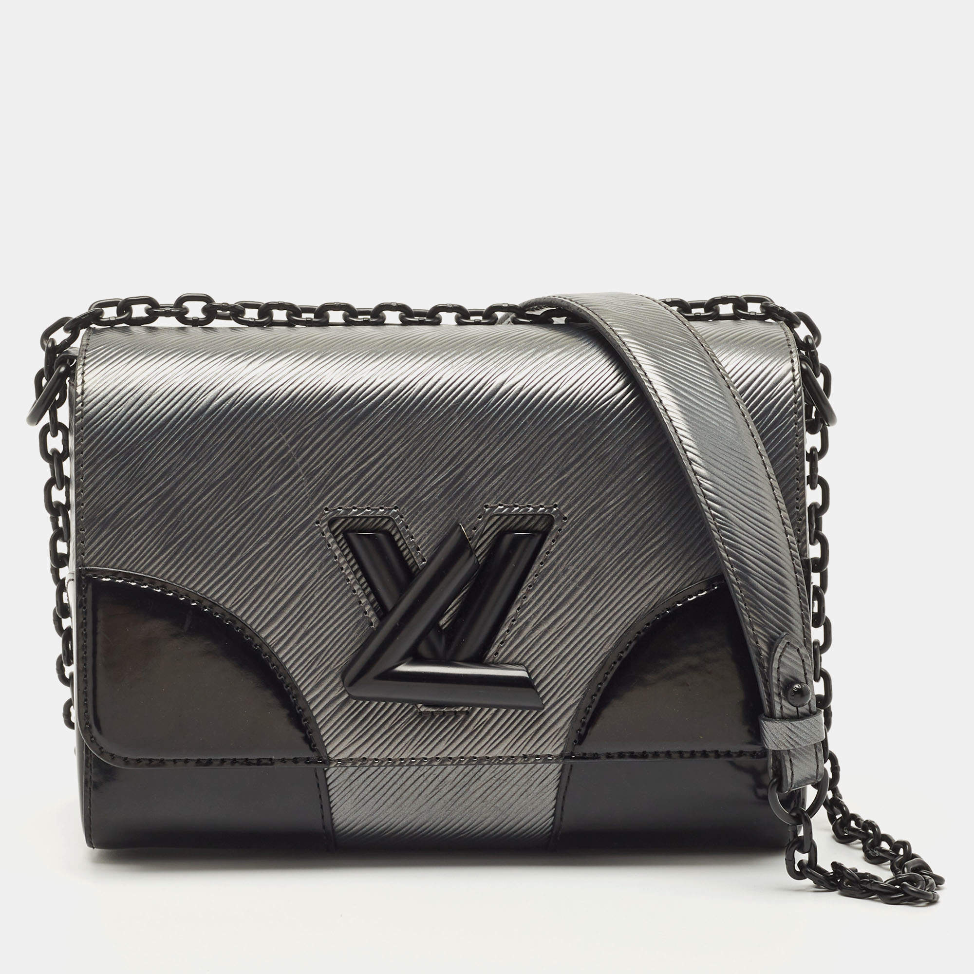 Louis Vuitton Black Epi Leather Twist Wallet on Chain Bag